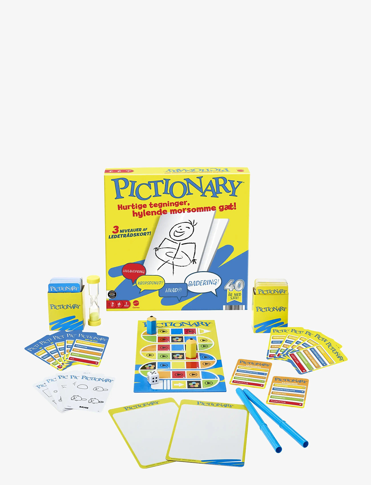 Mattel Games - Games Pictionary Family Board Game for Kids, Adults and Game Night with Erasable Boards and Markers - brætspil - multicolor - 1