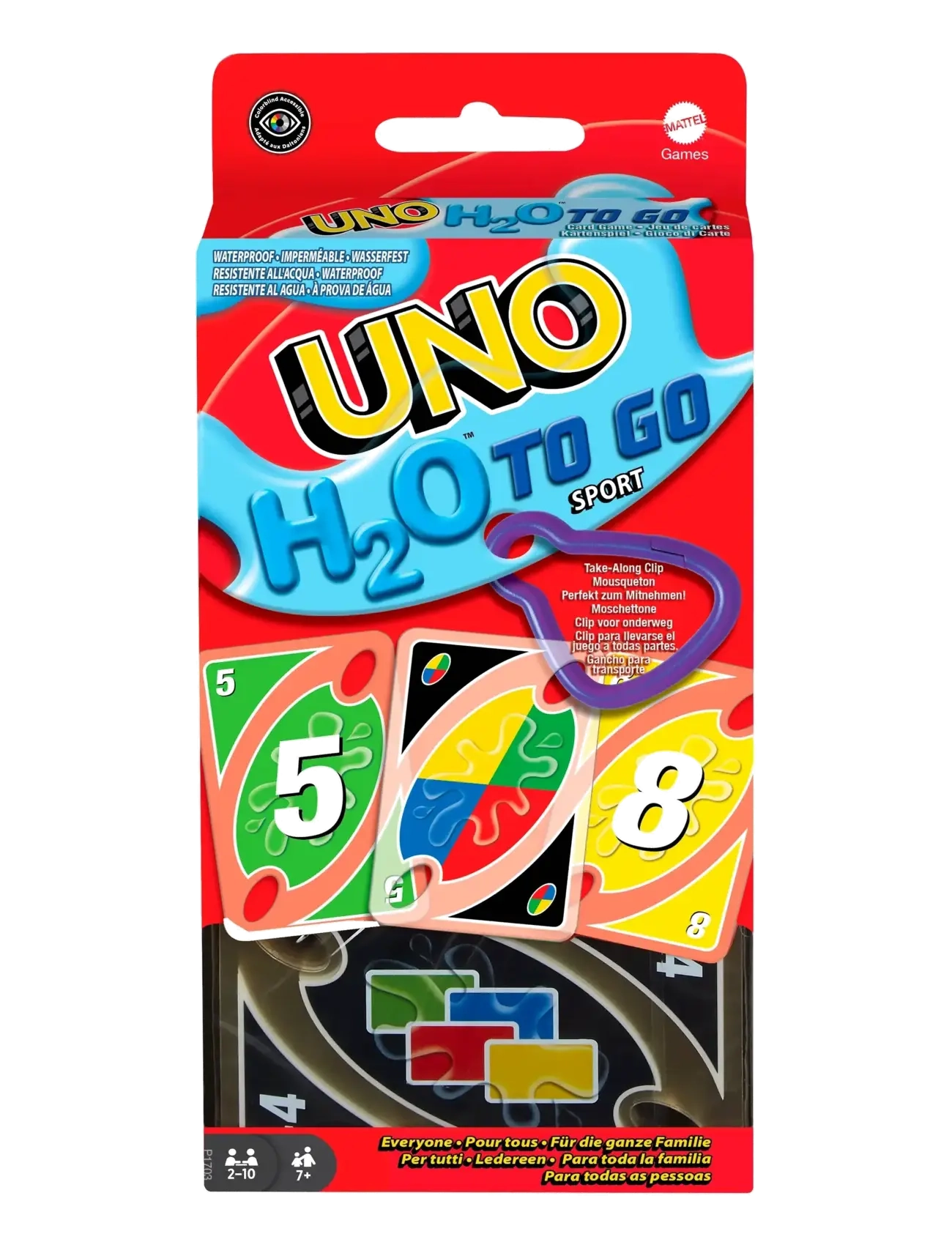 Mattel Games Uno H2O To Go Card Game, One Size, Games, Mehrfarbig/gemustert - Kinder