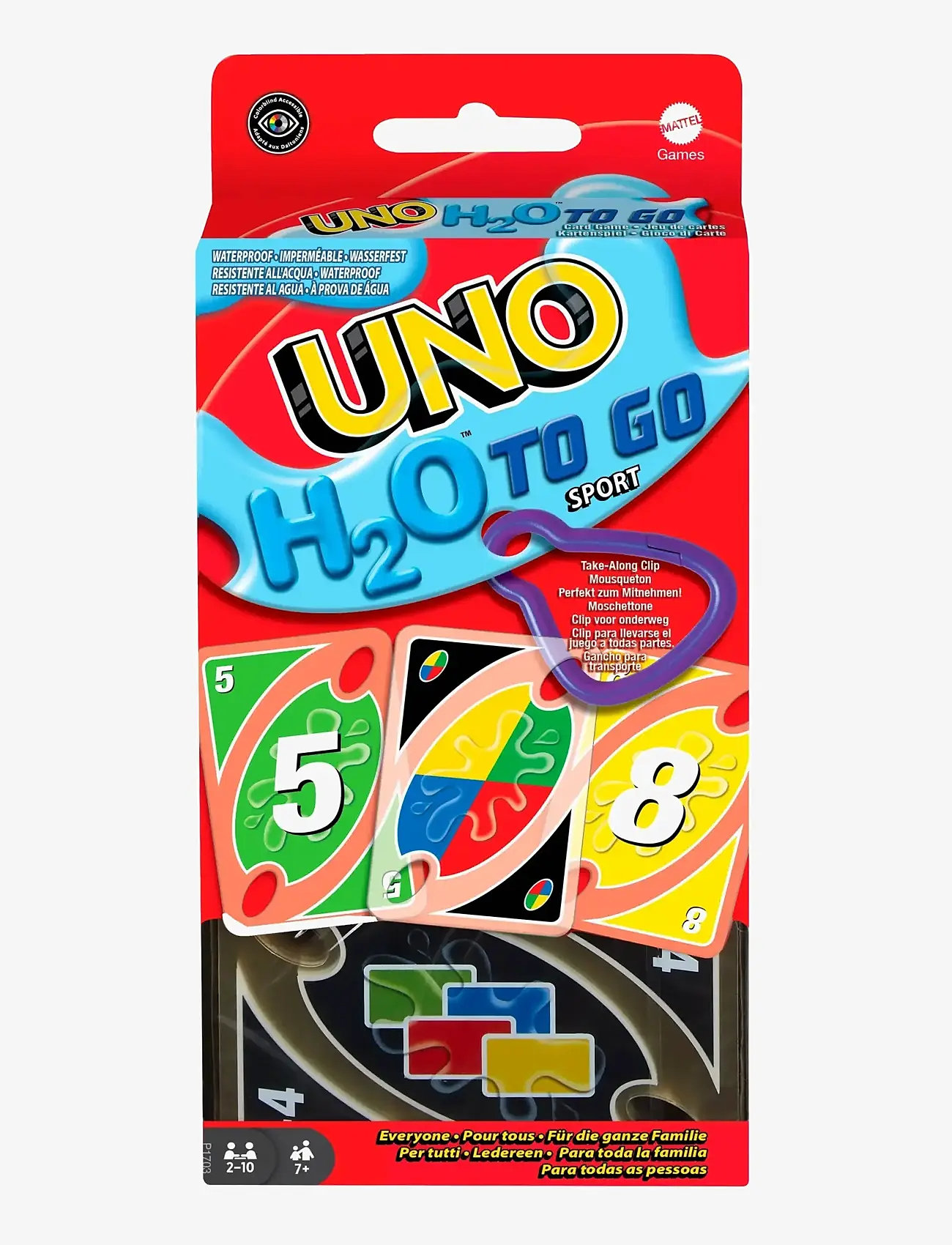 Mattel Games - Games UNO H2O To Go Card Game - kortspil - multi color - 0