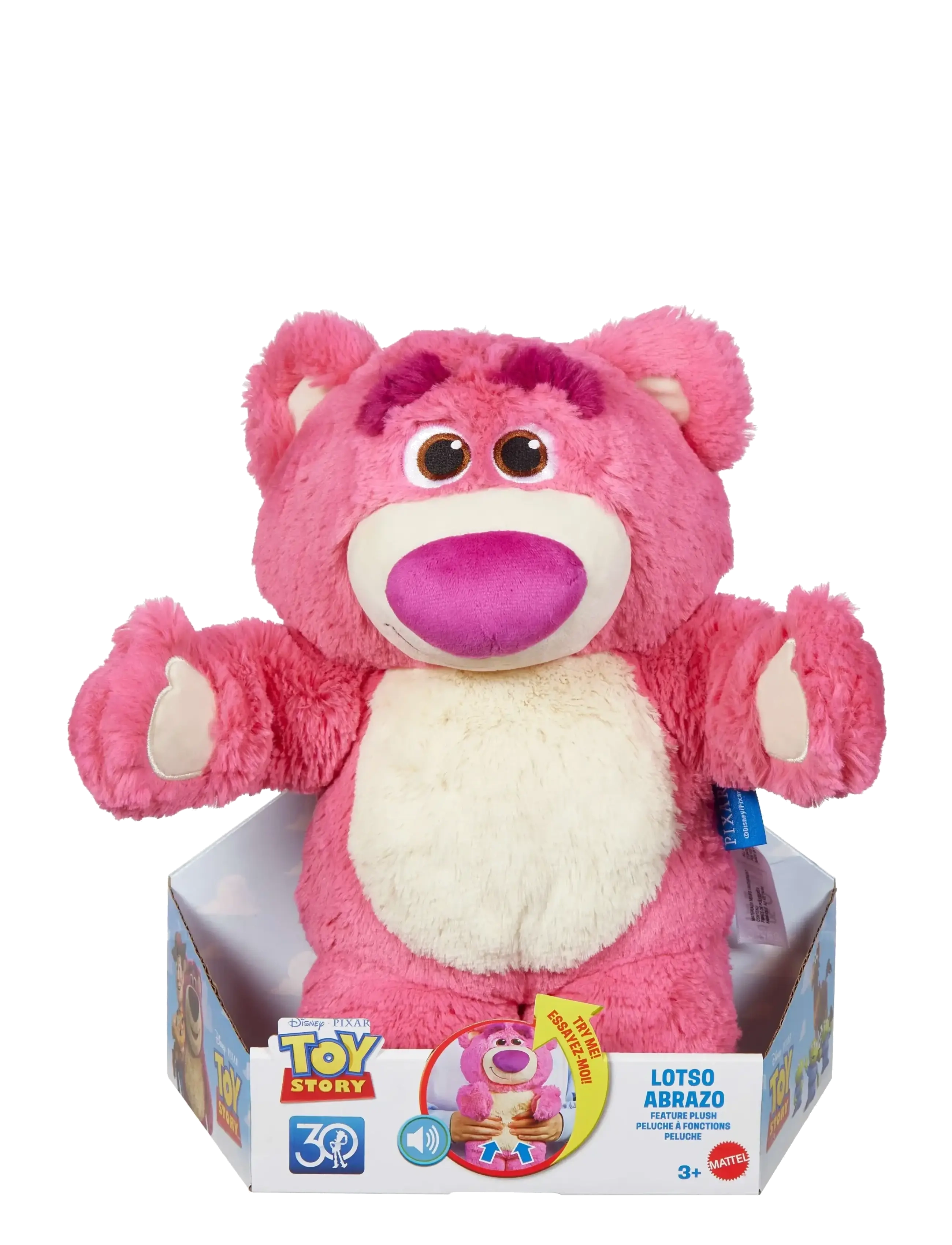 Toys Story - Disney Pixar Toy Story Lotso Plush Sound Toy, Cuddly Soft Doll Bear, Hums Trills & Chuckles - multi color - 3