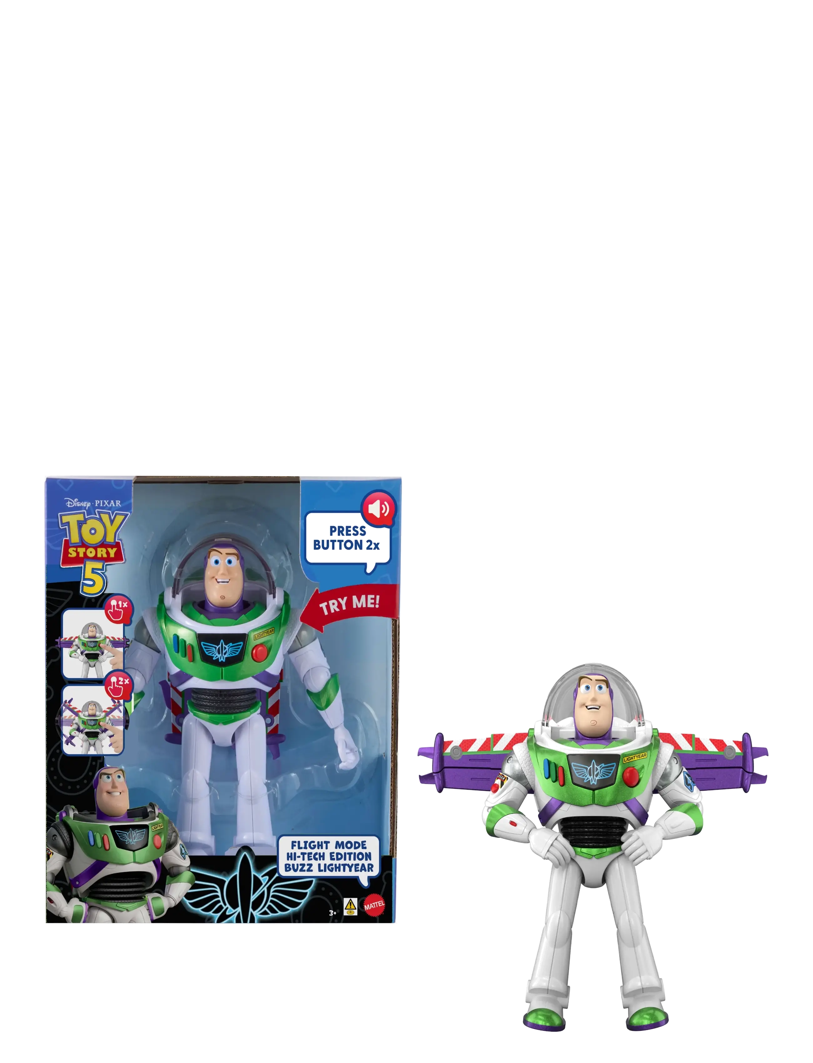 Toy Story Toy Story Disney and Pixar 12” Scale Flight Mode Edition Buzz Lightyear, 35+ Sounds in English - Leksaker - MULTICOLOR / multi