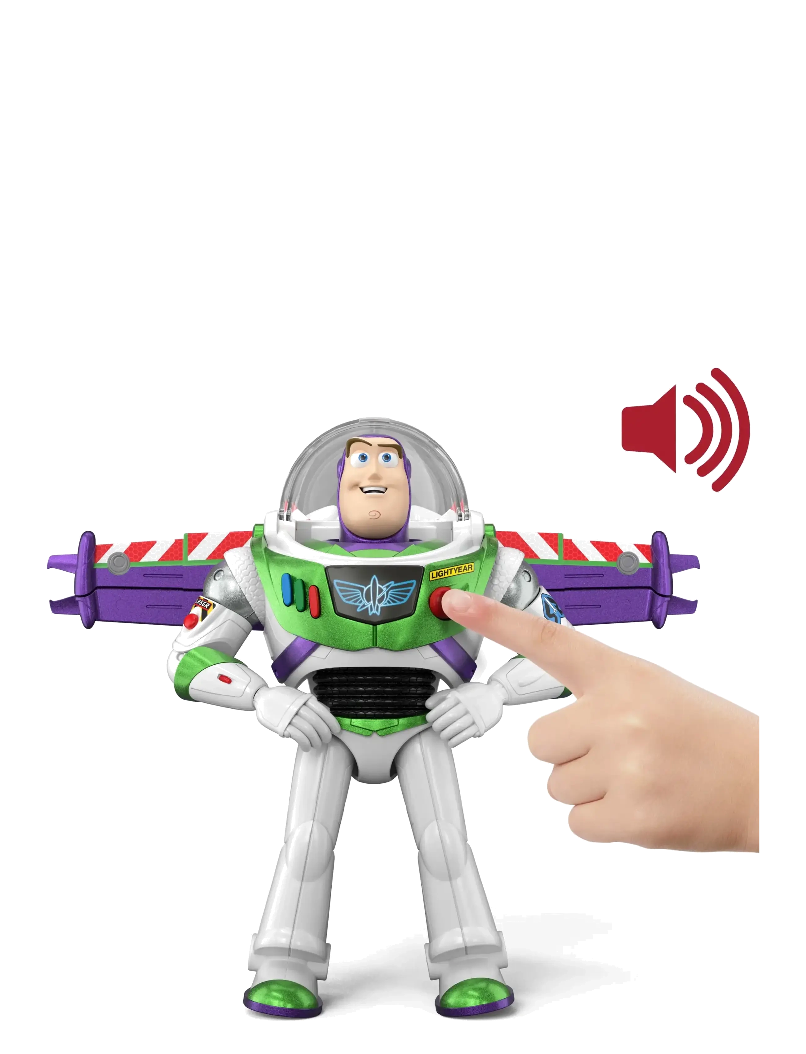 Toy Story - Toy Story Disney and Pixar 12” Scale Flight Mode Edition Buzz Lightyear, 35+ Sounds in English - actionfigurer - multicolor - 5