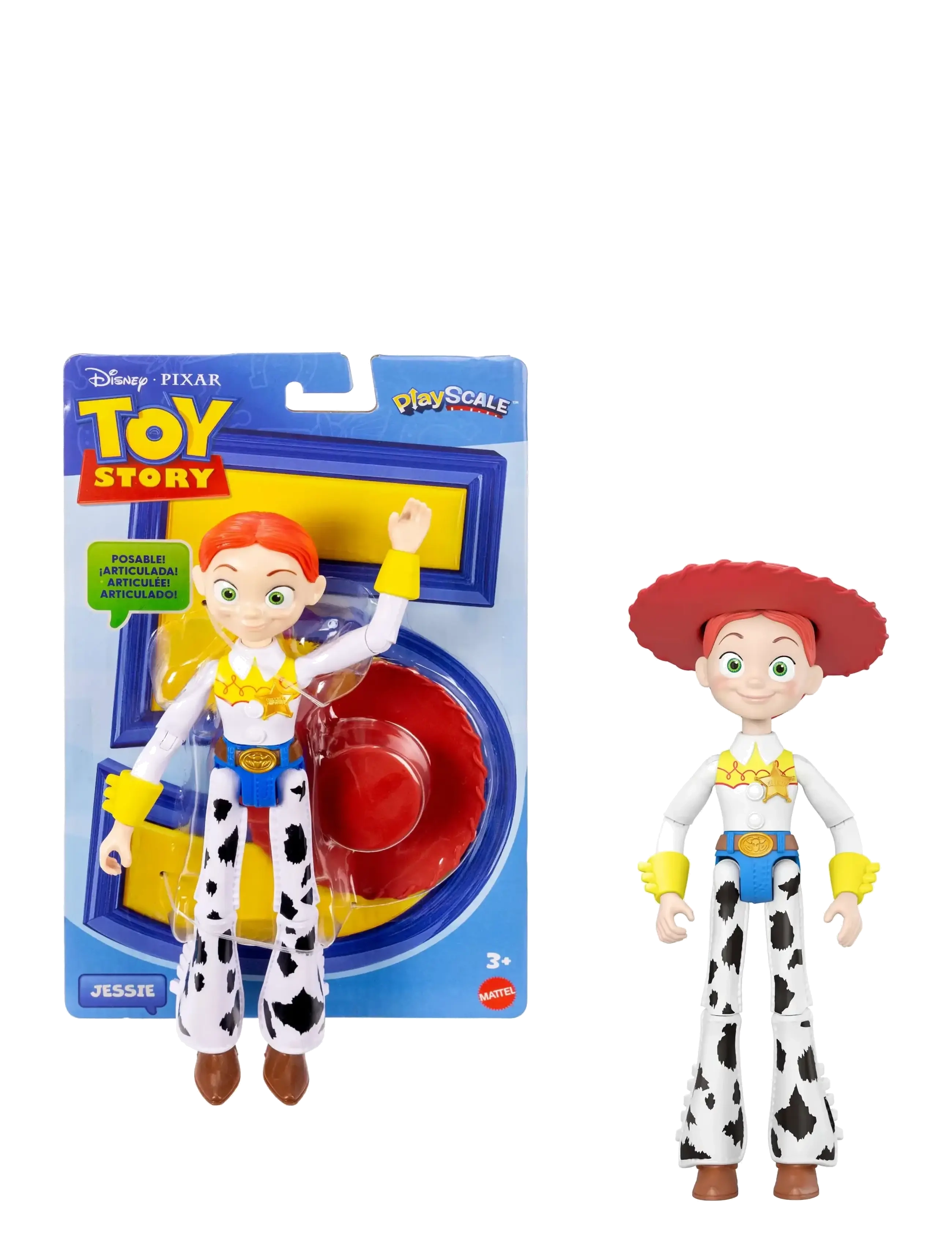 Lelulugu Pixar Playscale (7") Jessie - with Badge - Mängukomplektid ja tegelaskujud - MULTICOLOR / multi