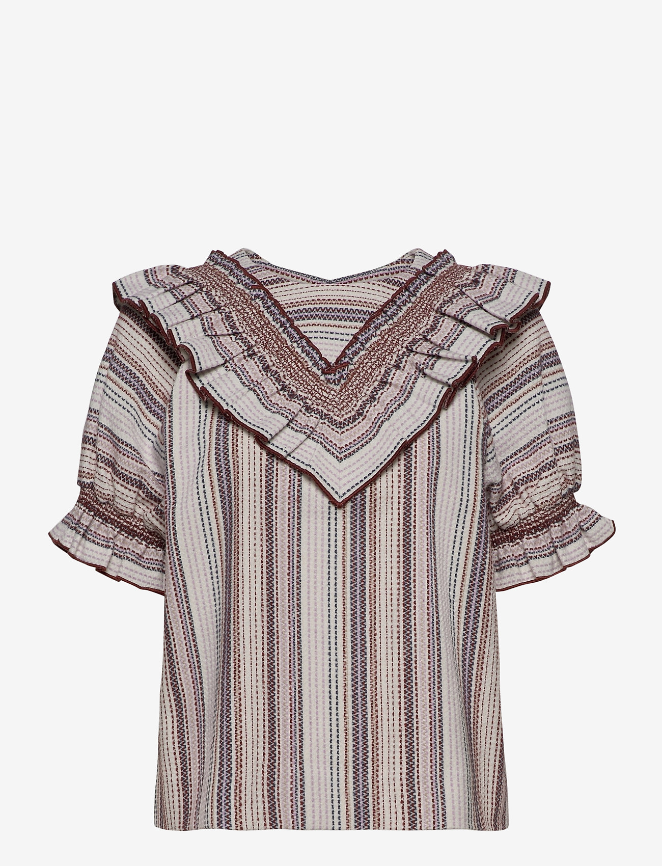 MAUD - ERICA RUFFLE BLOUSE - multi - 0