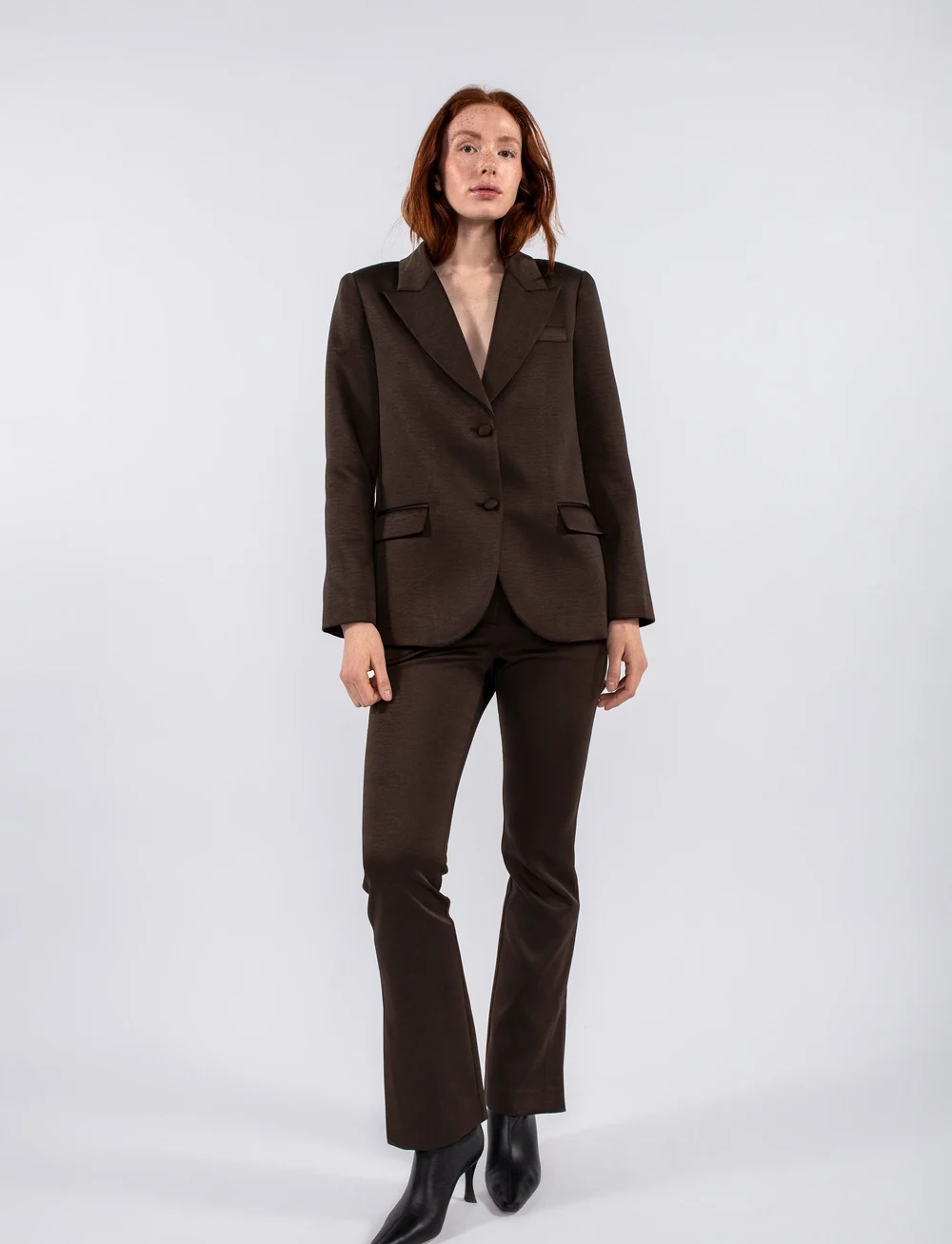 MAUD - Elvira Trouser - kostymbyxor - deep brown - 0