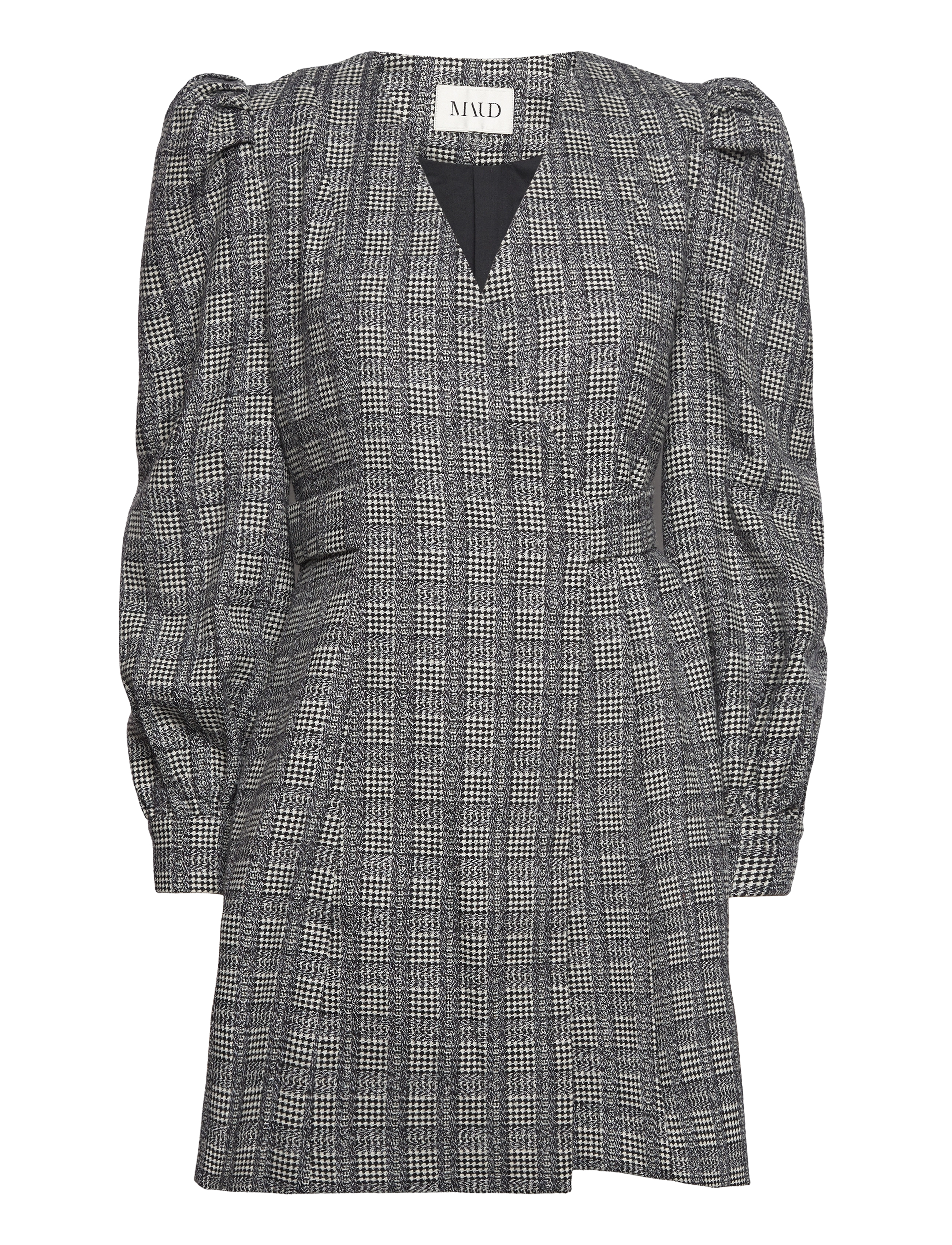 MAUD Iben Dress - Kleider - BLACK CHECK / grey