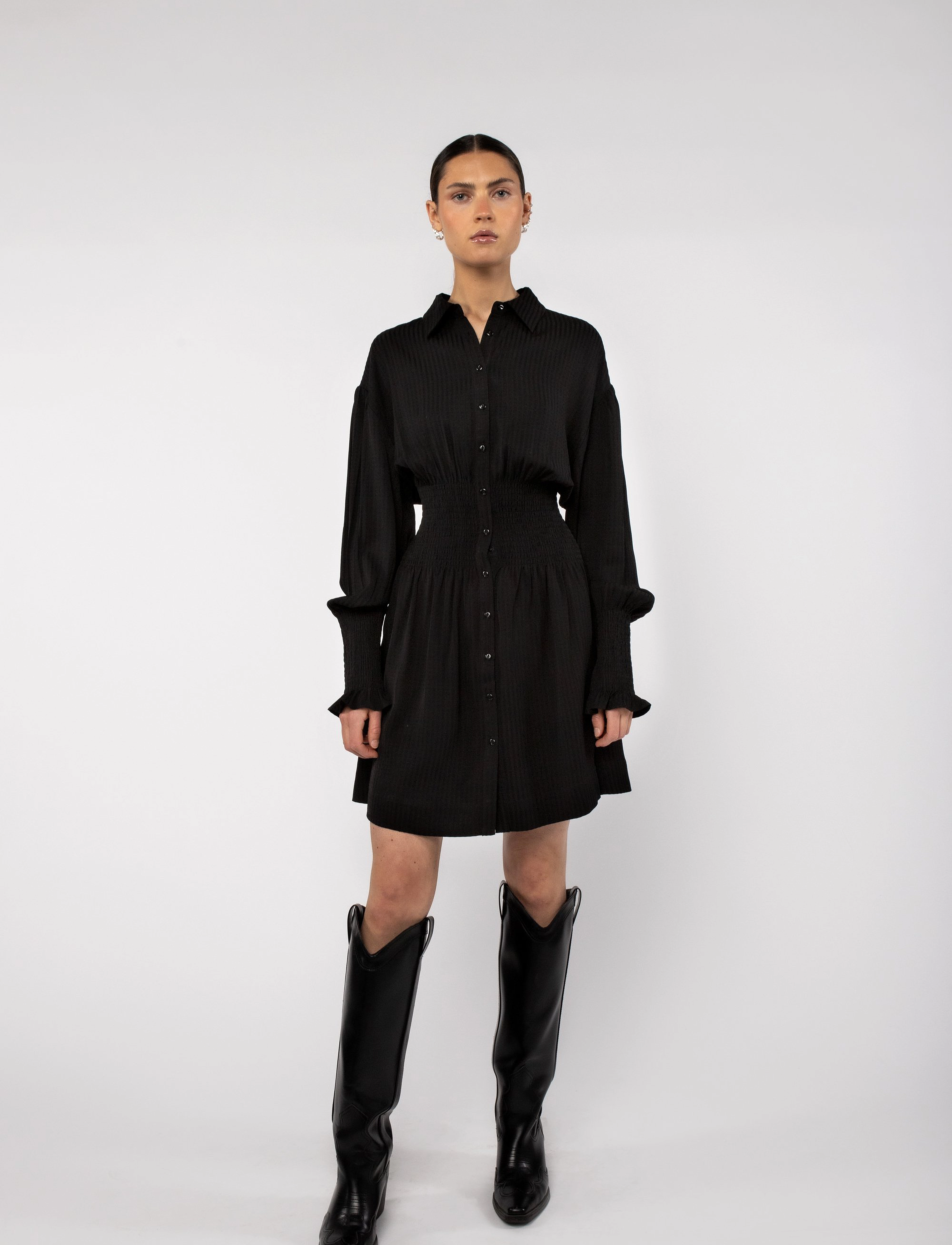 MAUD - Karoline Dress Short - kurze kleider - black - 4