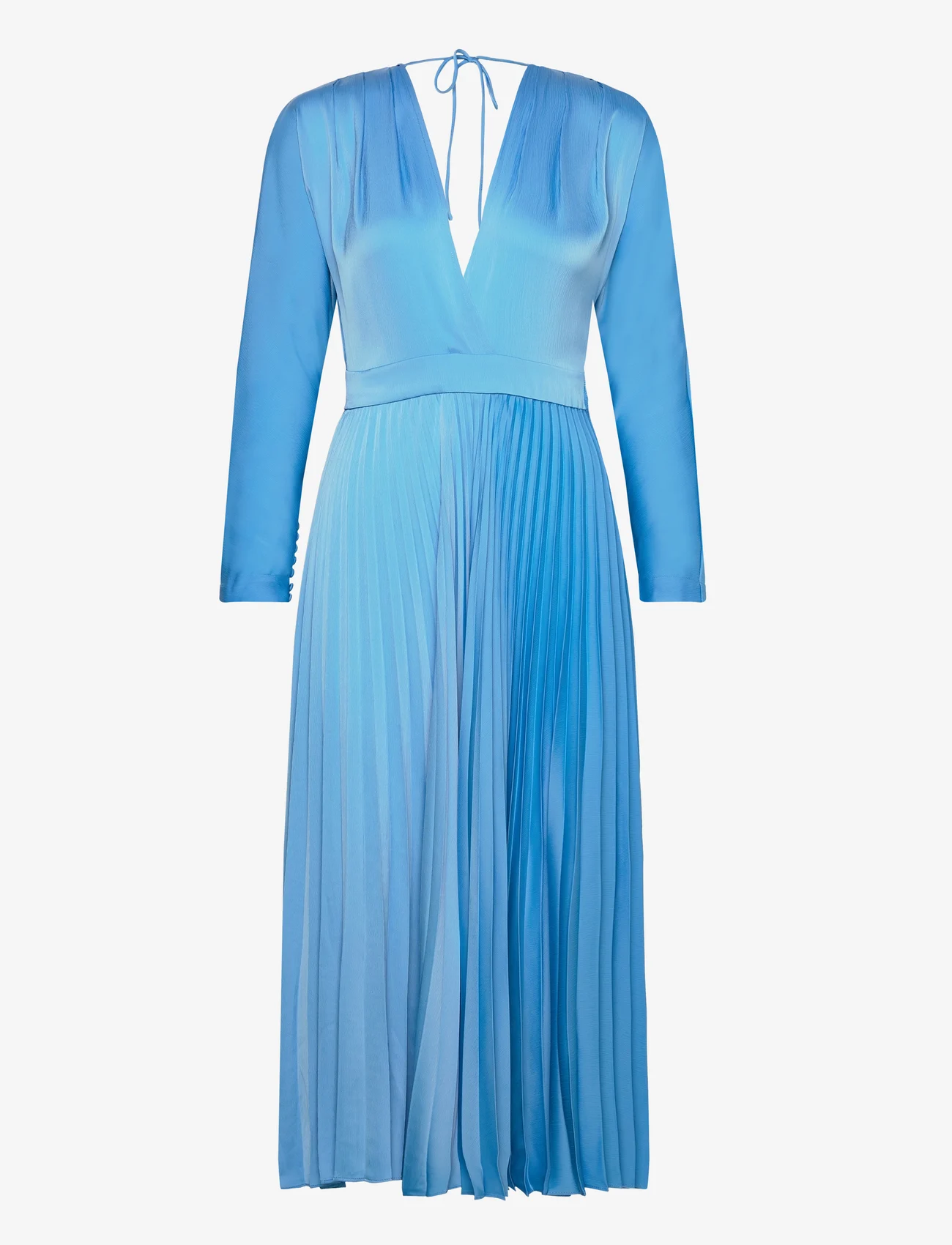 MAUD - Sara Dress Satin - sukienki do kolan i midi - blue - 0