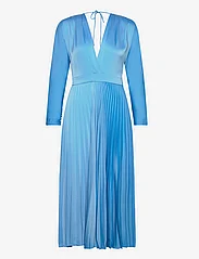 MAUD - Sara Dress Satin - midi dresses - blue - 0