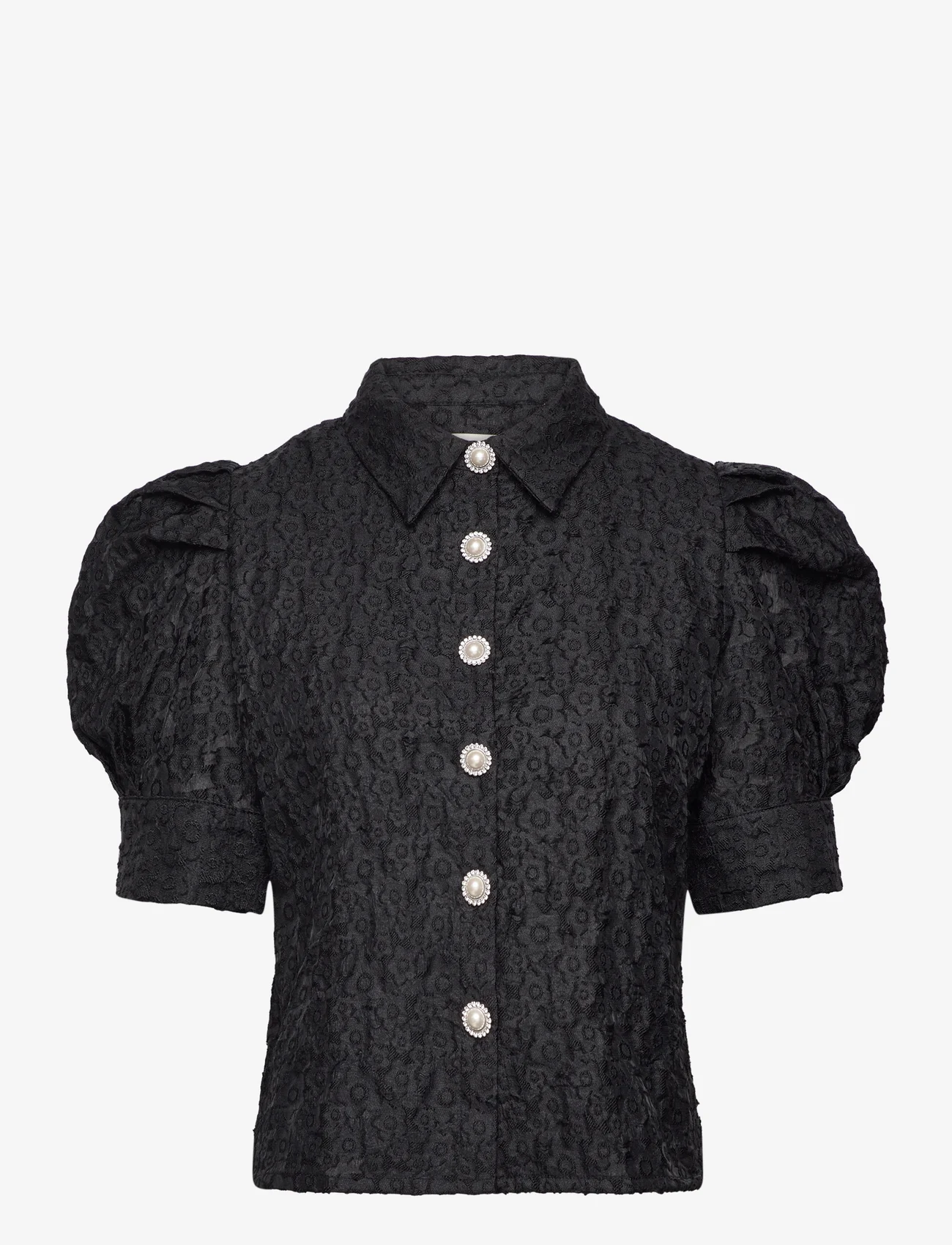 MAUD - Talia Shirt - short-sleeved blouses - black - 0