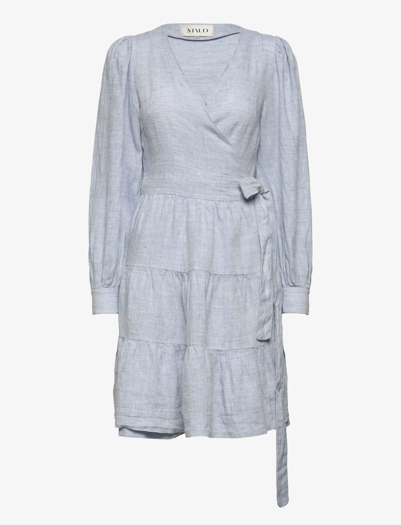 MAUD - Agnes Linen Dress - omlottklänning - blue - 0