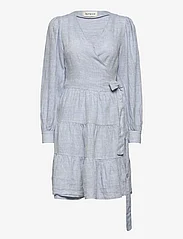 MAUD - Agnes Linen Dress - kleitas ar pārlikumu - blue - 0