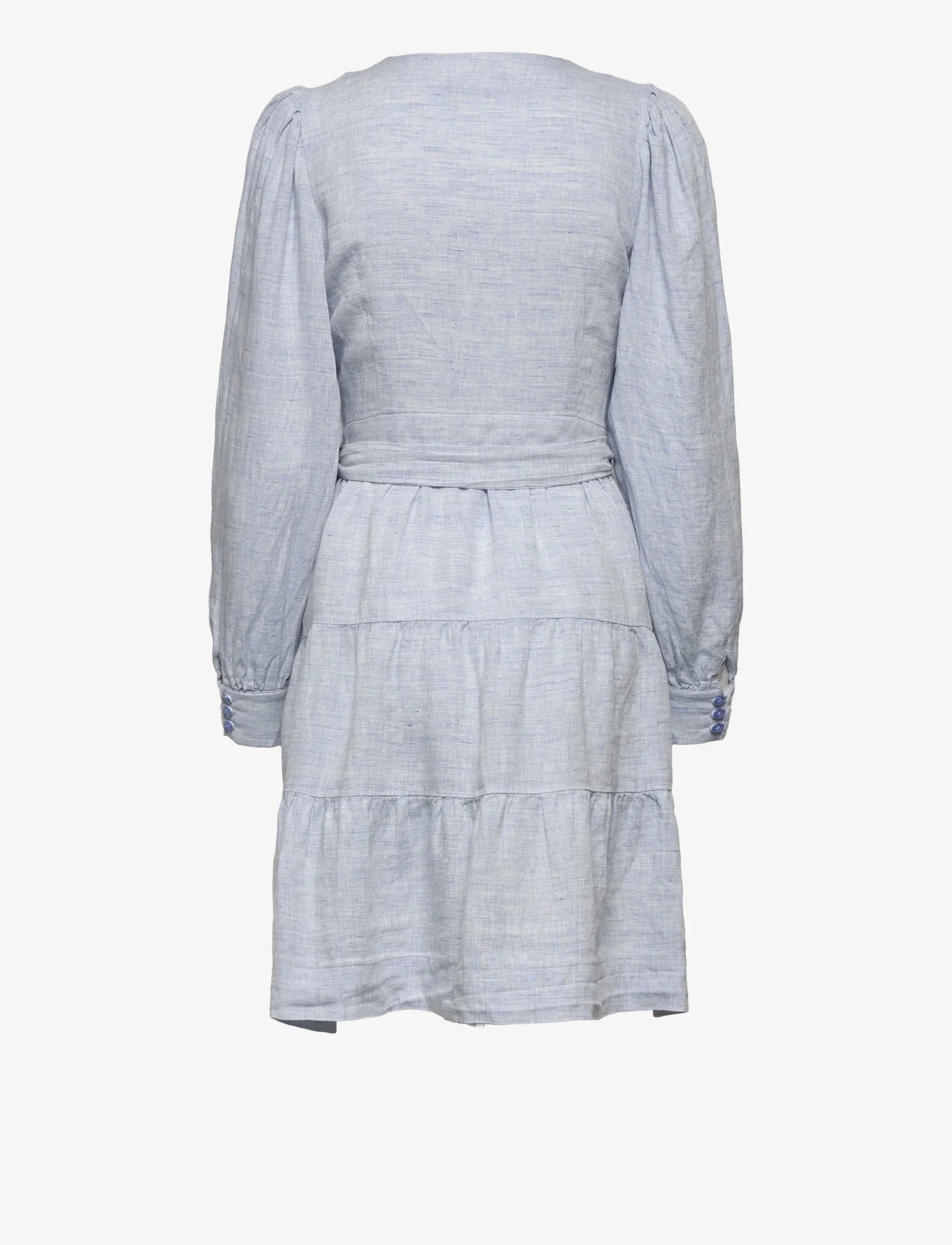 MAUD - Agnes Linen Dress - kleitas ar pārlikumu - blue - 1