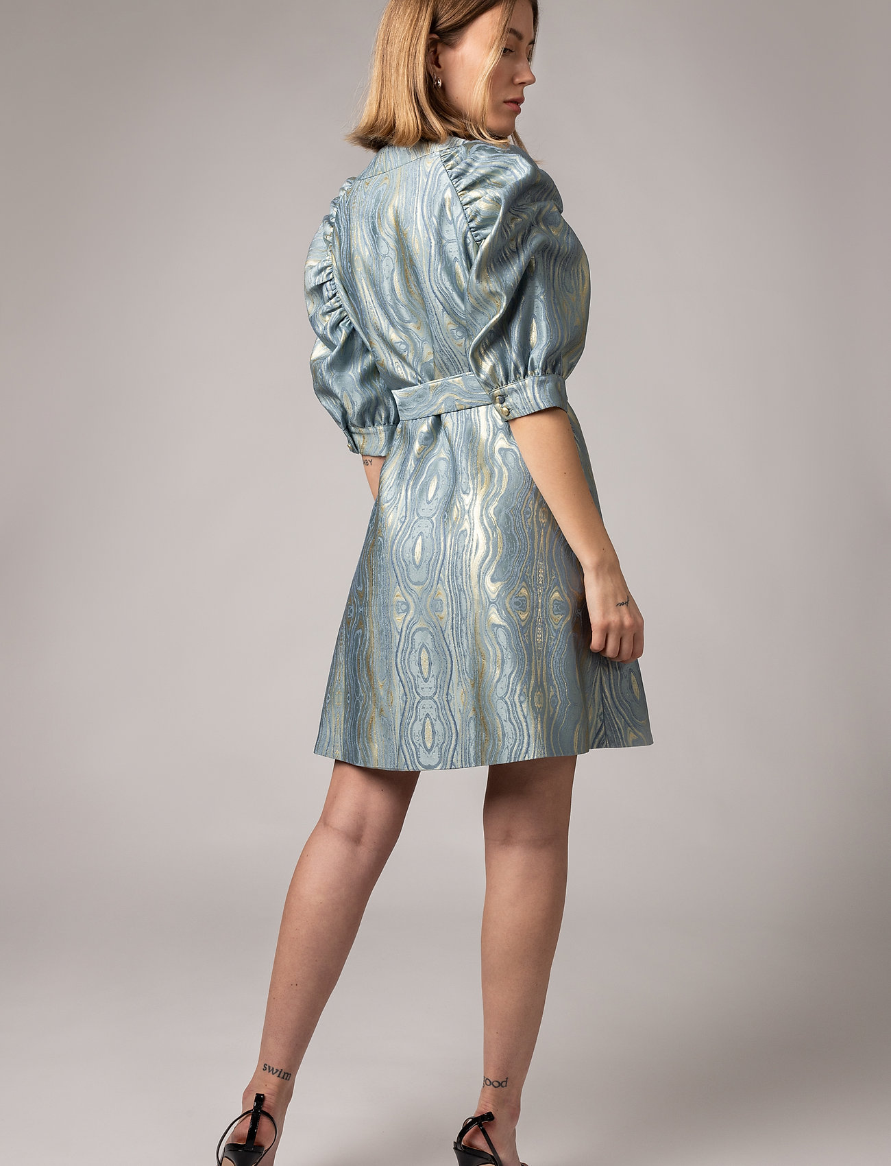 MAUD - Moire Dress - blue fog - 3