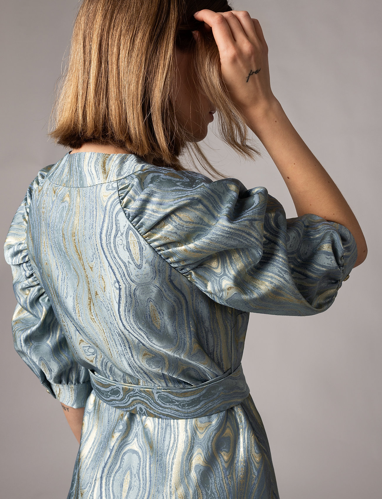 MAUD - Moire Dress - blue fog - 4