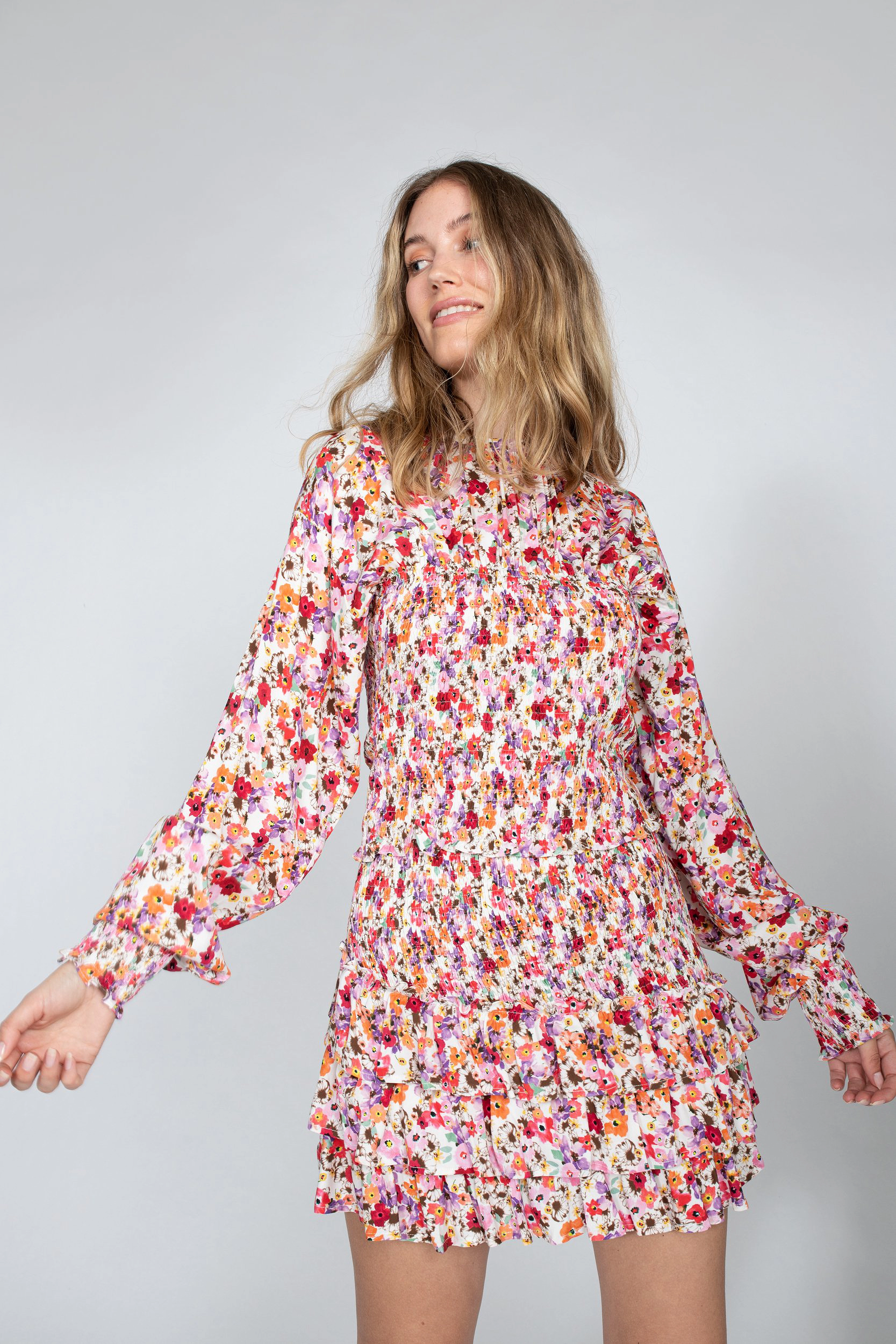 MAUD - Jenny Smocking Top - flower - 1
