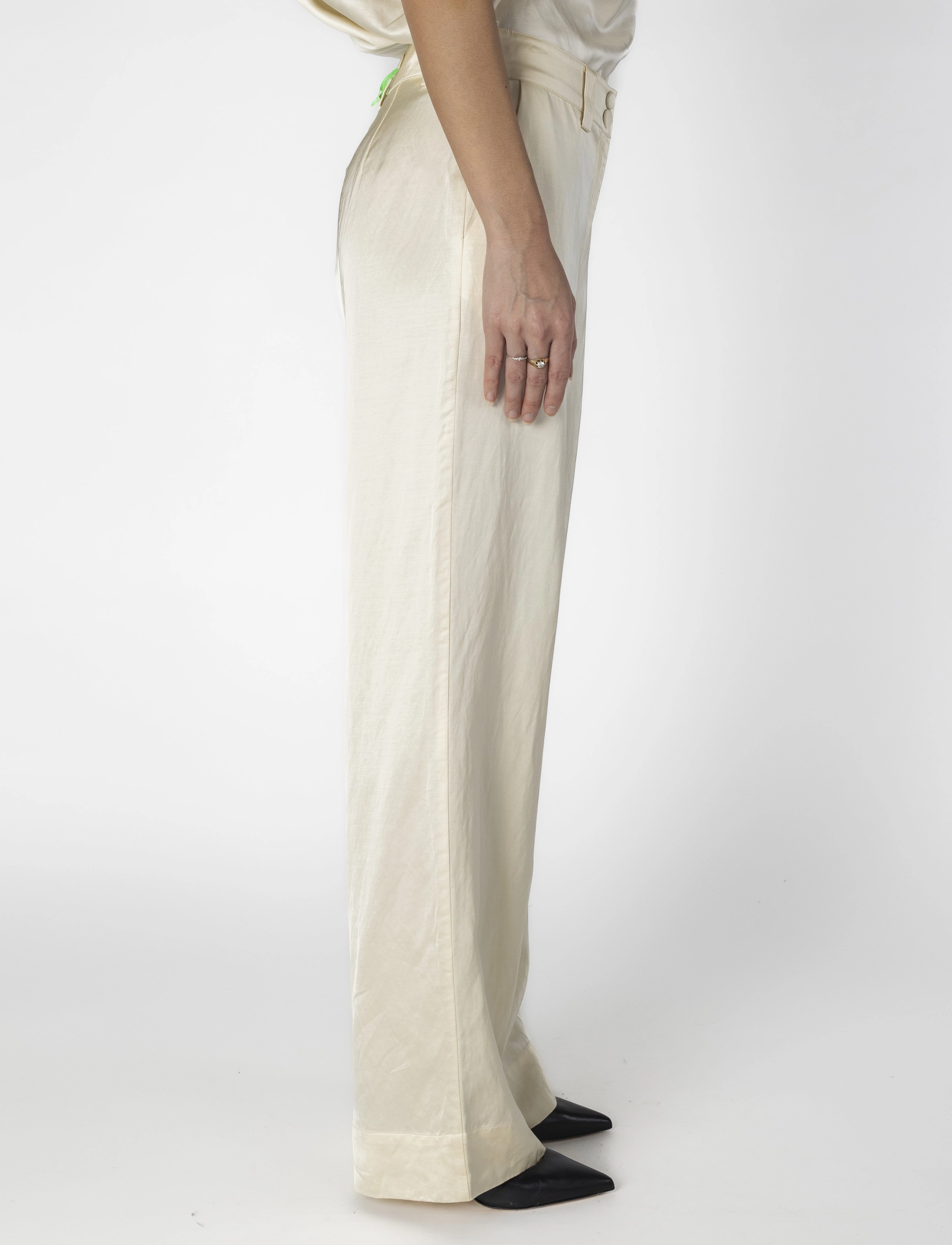 MAUD - Dina Trouser - plačios kelnės - off white - 3