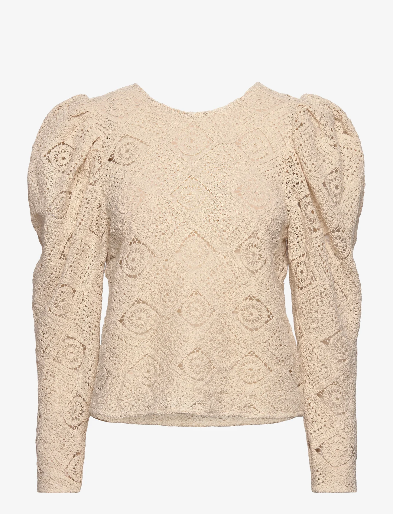 MAUD - Kelis lace blouse - blūzes ar garām piedurknēm - sand - 0