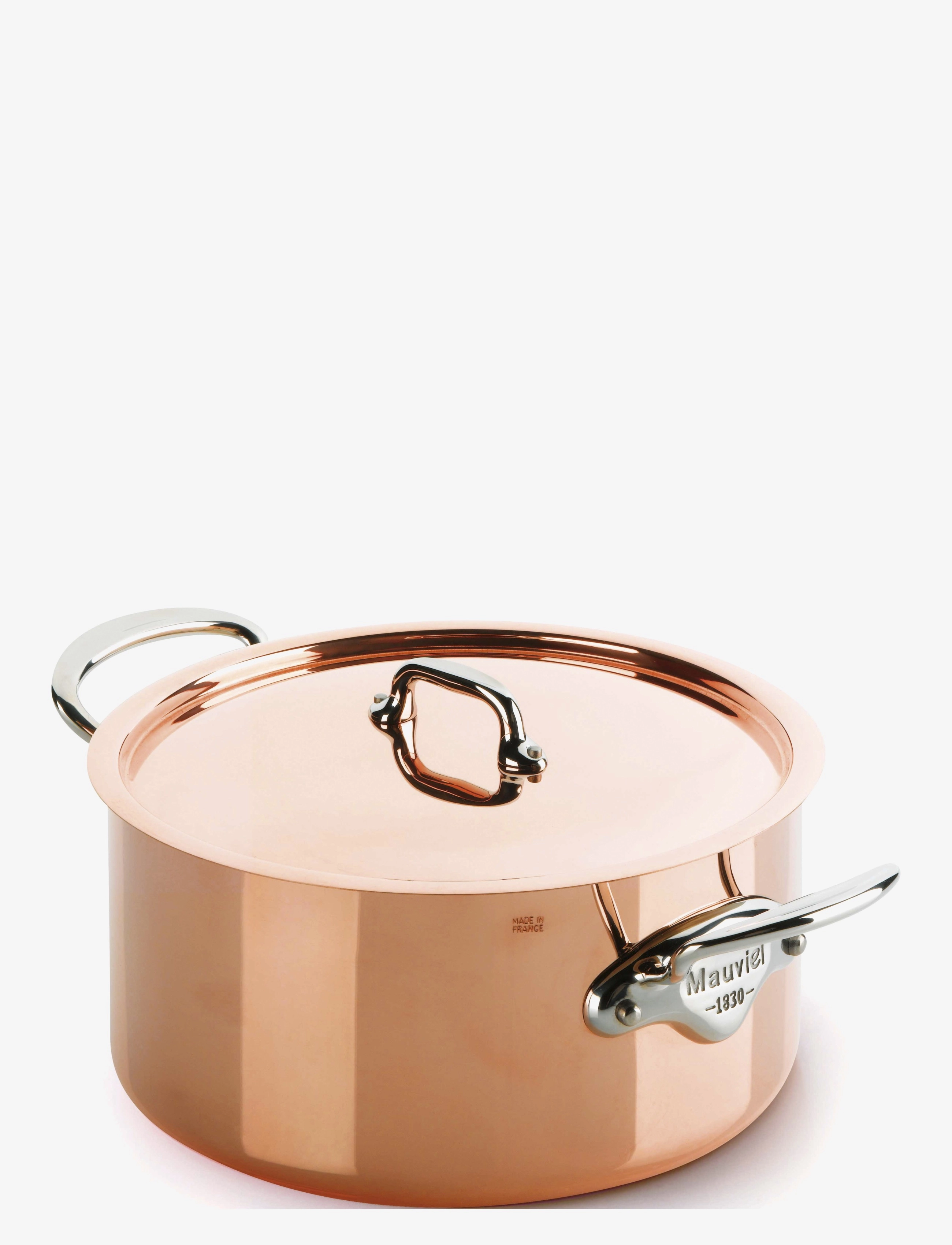 Mauviel Gryde med låg M'150S 3,2 liter Kobber/Stål - Deals - COPPER/STAINLESS STEEL / brown
