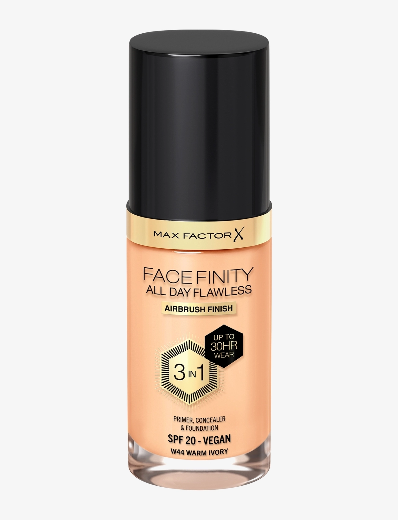 Max Factor All Day Flawless 3in1 Foundation  44 Warm ivory - Kasvot - WARM IVORY / natural