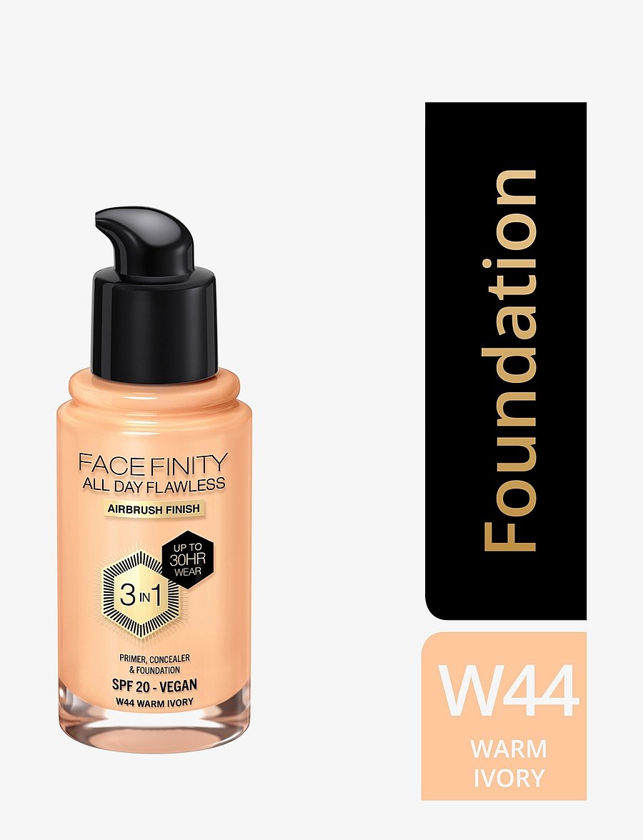 Max Factor - All Day Flawless 3in1 Foundation 44 Warm ivory - makeup - warm ivory - 1
