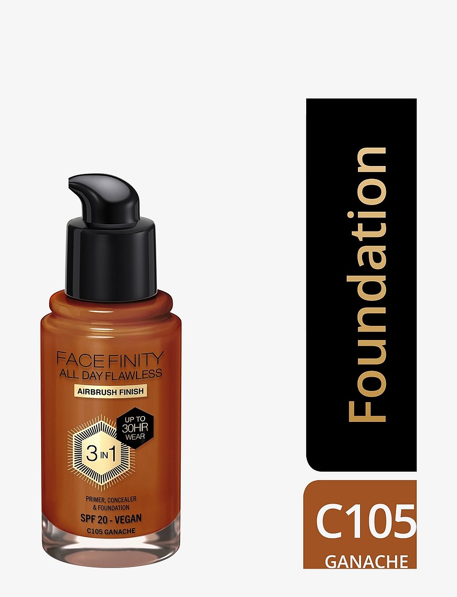 Max Factor - All Day Flawless 3in1 Foundation - makeup - 105 ganache - 1