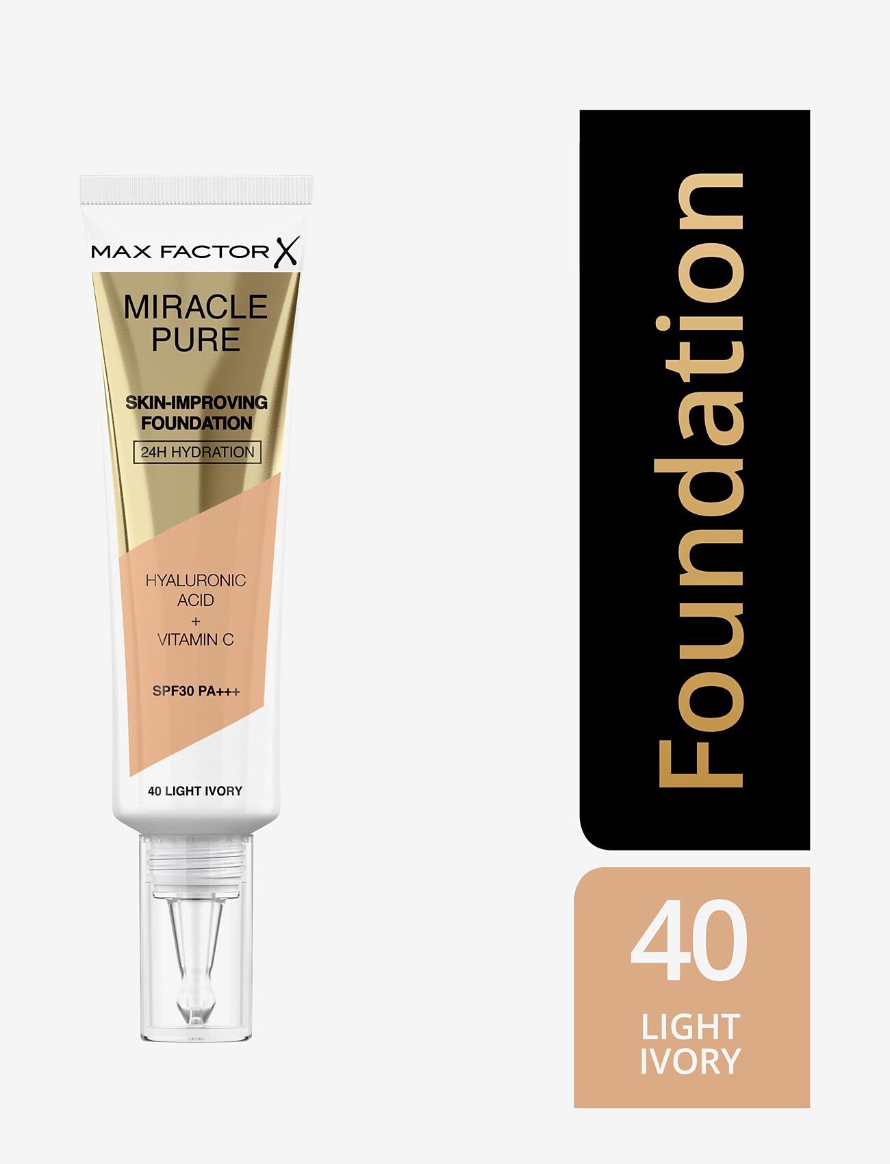 Max Factor - MAX FACTOR Miracle Pure Foundation - smink - 40 light ivory - 3
