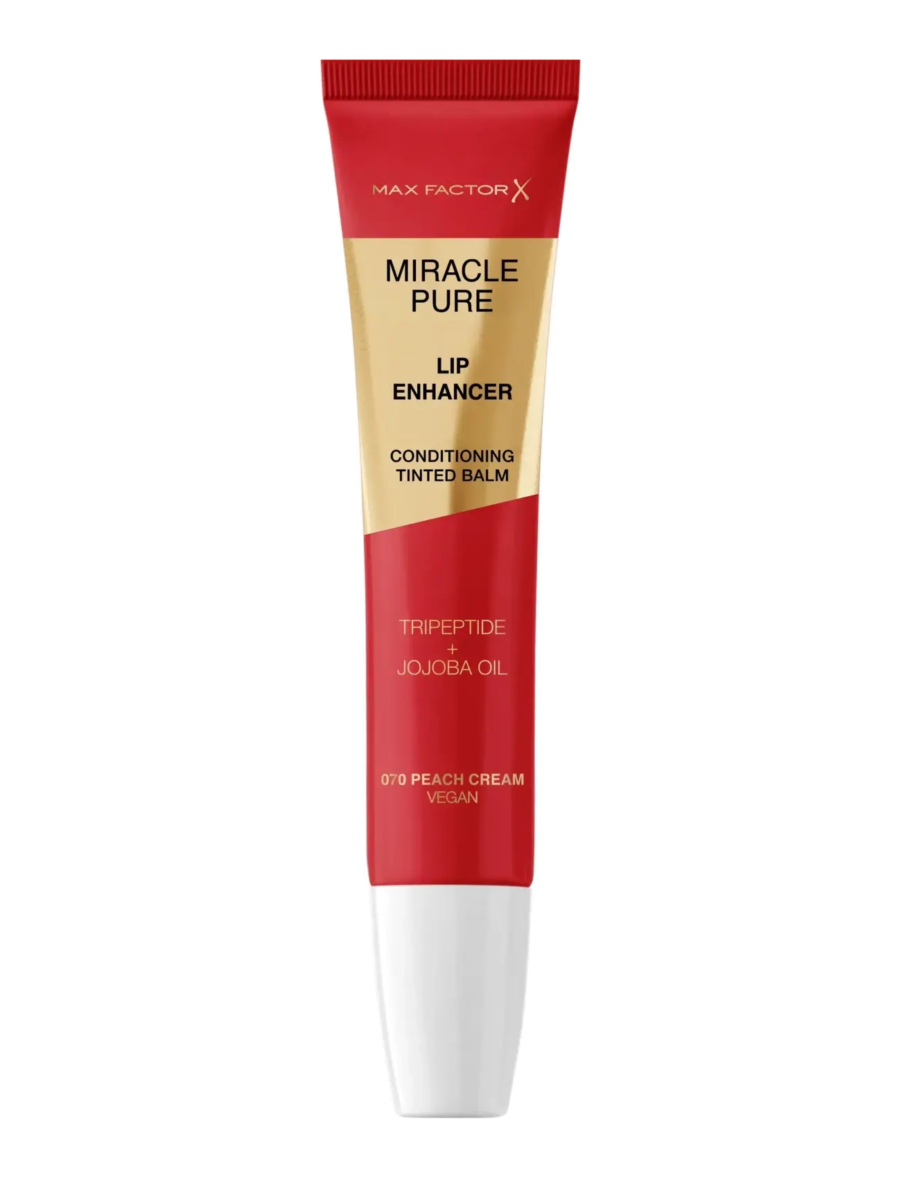 Max Factor Miracle Pure Lip Enhancer Peach Cream 070 12.00 ML - Læbeprodukter - PEACH CREAM 070 / red