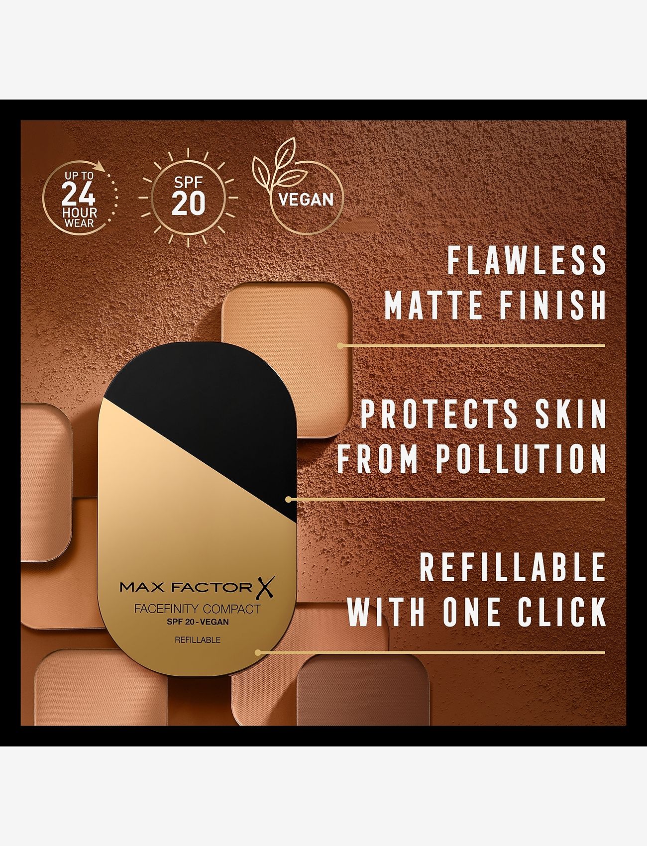 Max Factor - MAX FACTOR Facefinity refillable compact 003 natural rose - laveste priser - 003 natural rose - 4