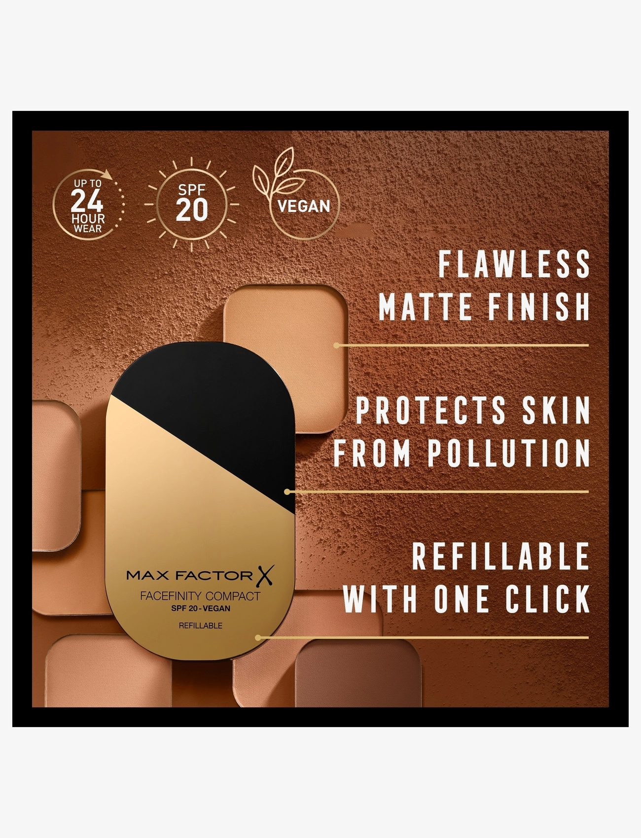 Max Factor - MAX FACTOR Facefinity refillable compact 008 toffee - festtøj til outletpriser - 008 toffee - 4