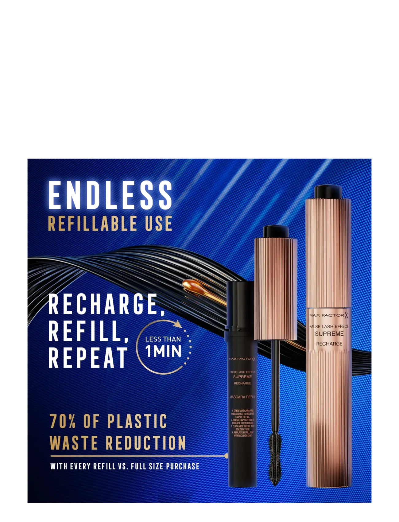 Max Factor - False Lash Effect Mascara Supreme 001 Black Refill 9.00 ML - Øyne og bryn  - supreme 001 black refill - 3