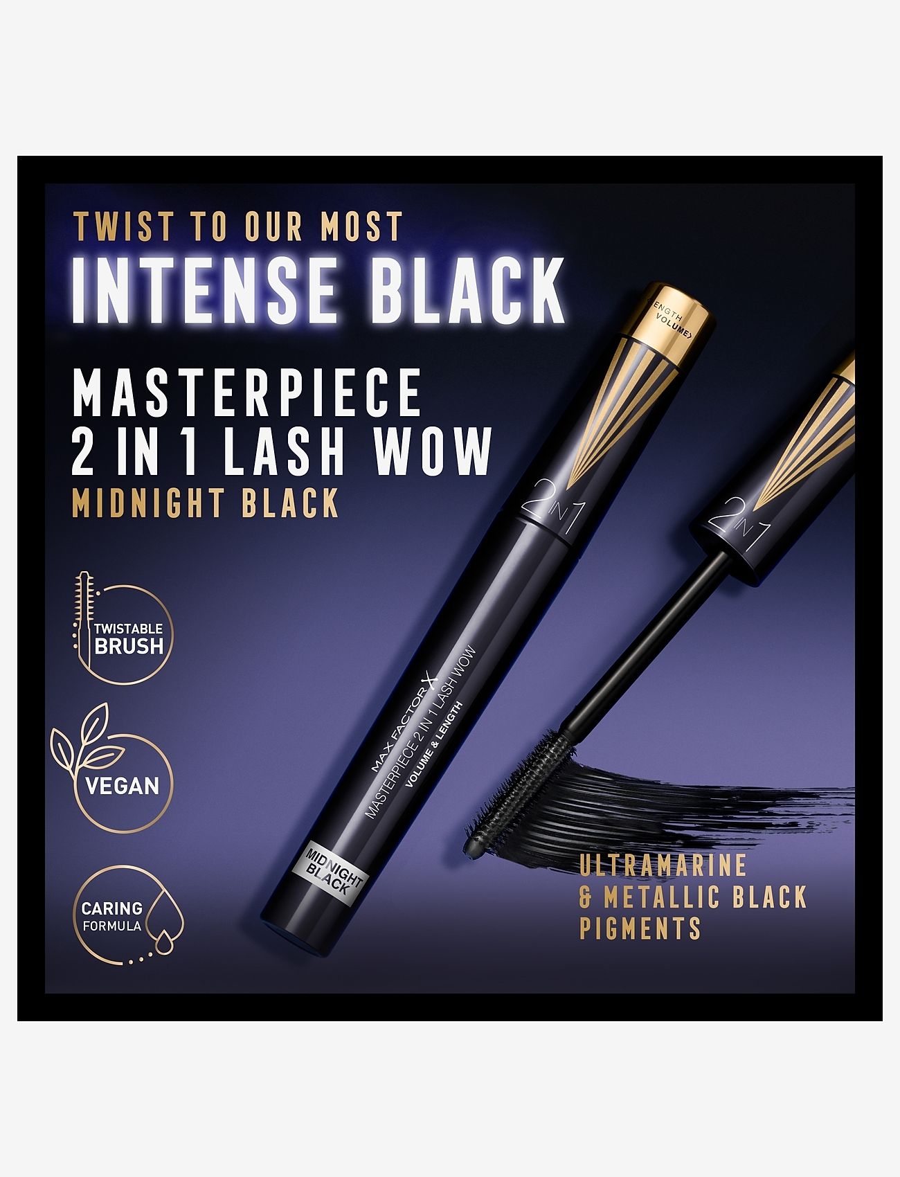 Max Factor - MAX FACTOR Masterpiece 2in1 Lah Wow Midnight Black - laveste priser - midnight black - 4