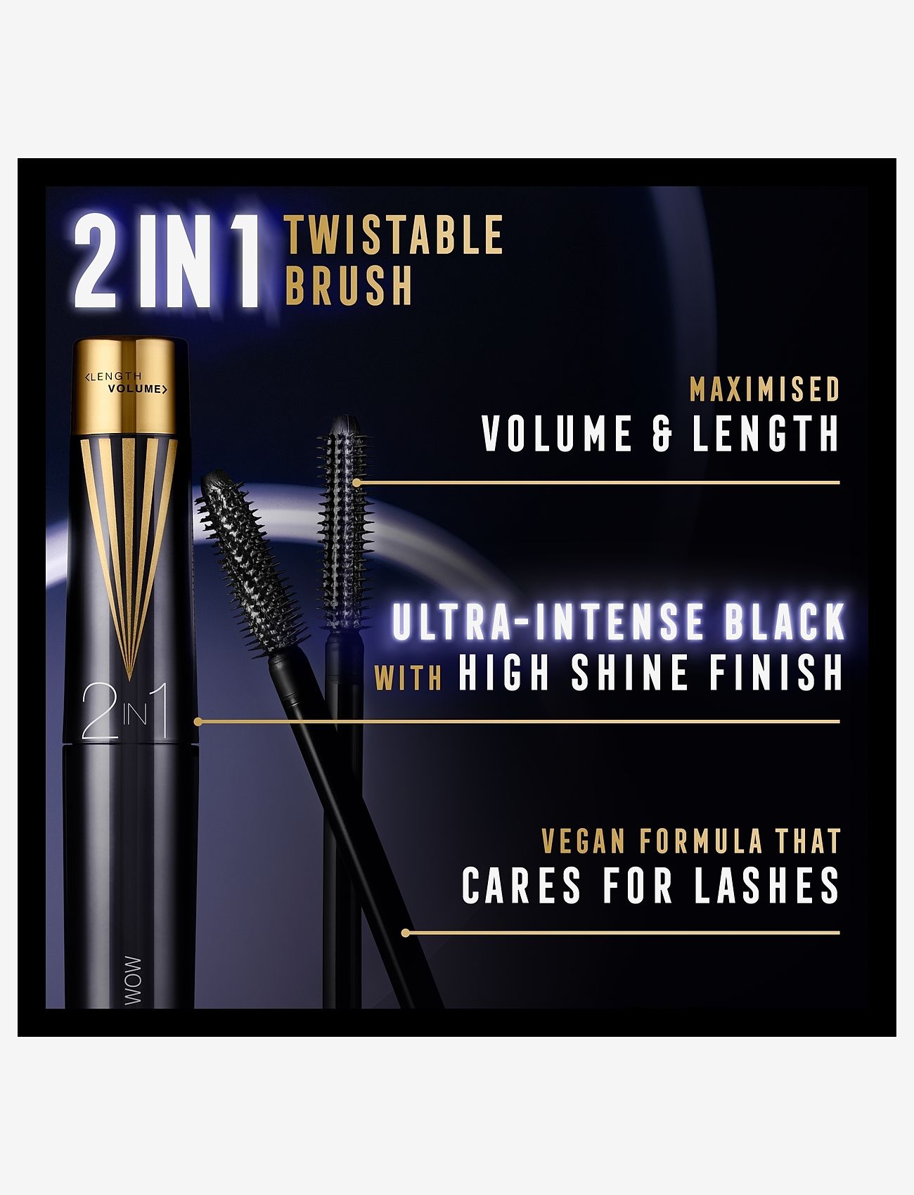 Max Factor - MAX FACTOR Masterpiece 2in1 Lah Wow Midnight Black - laveste priser - midnight black - 5