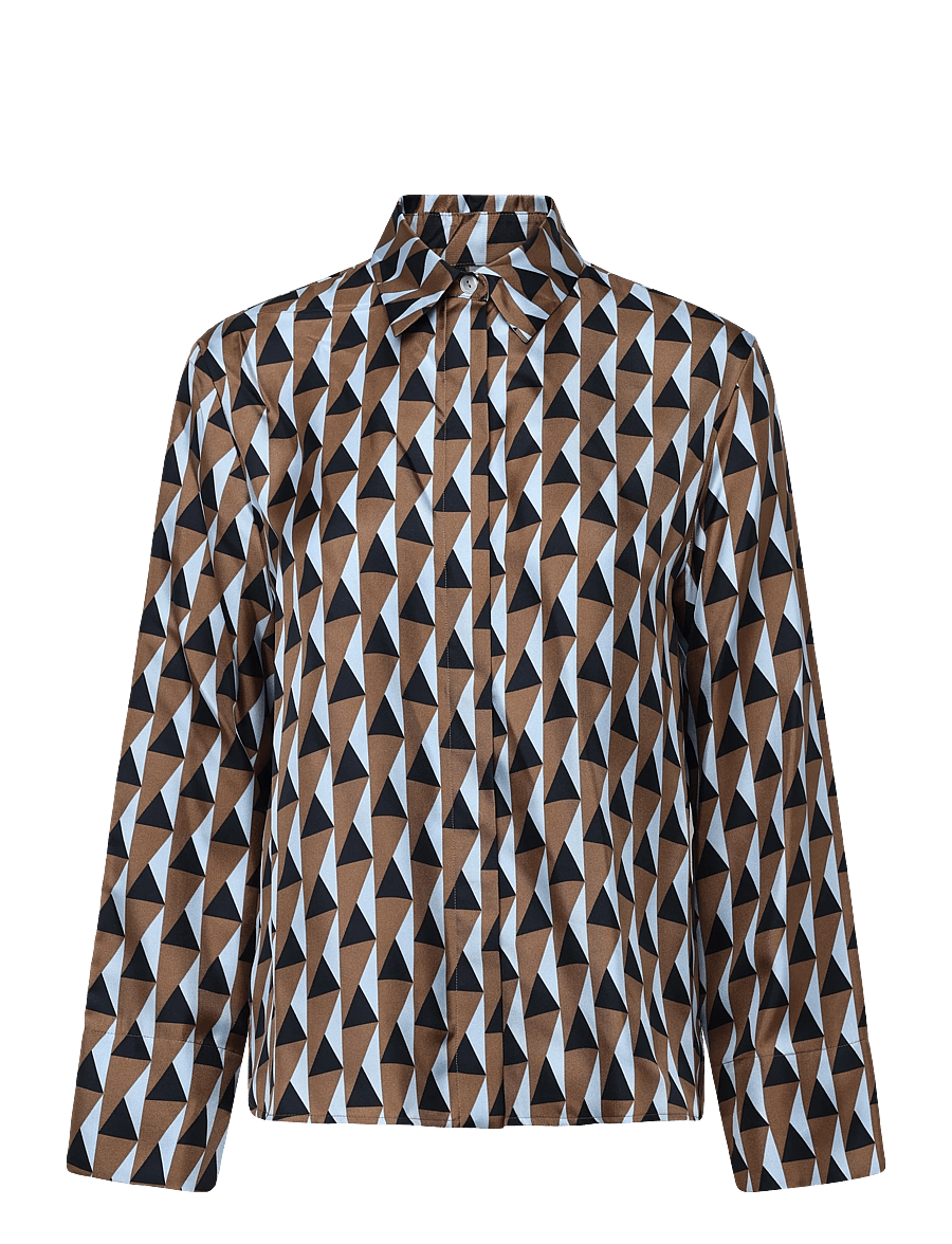MM by Max Mara - MMLDISCO - langärmlige hemden - brown bronze geometric - 1