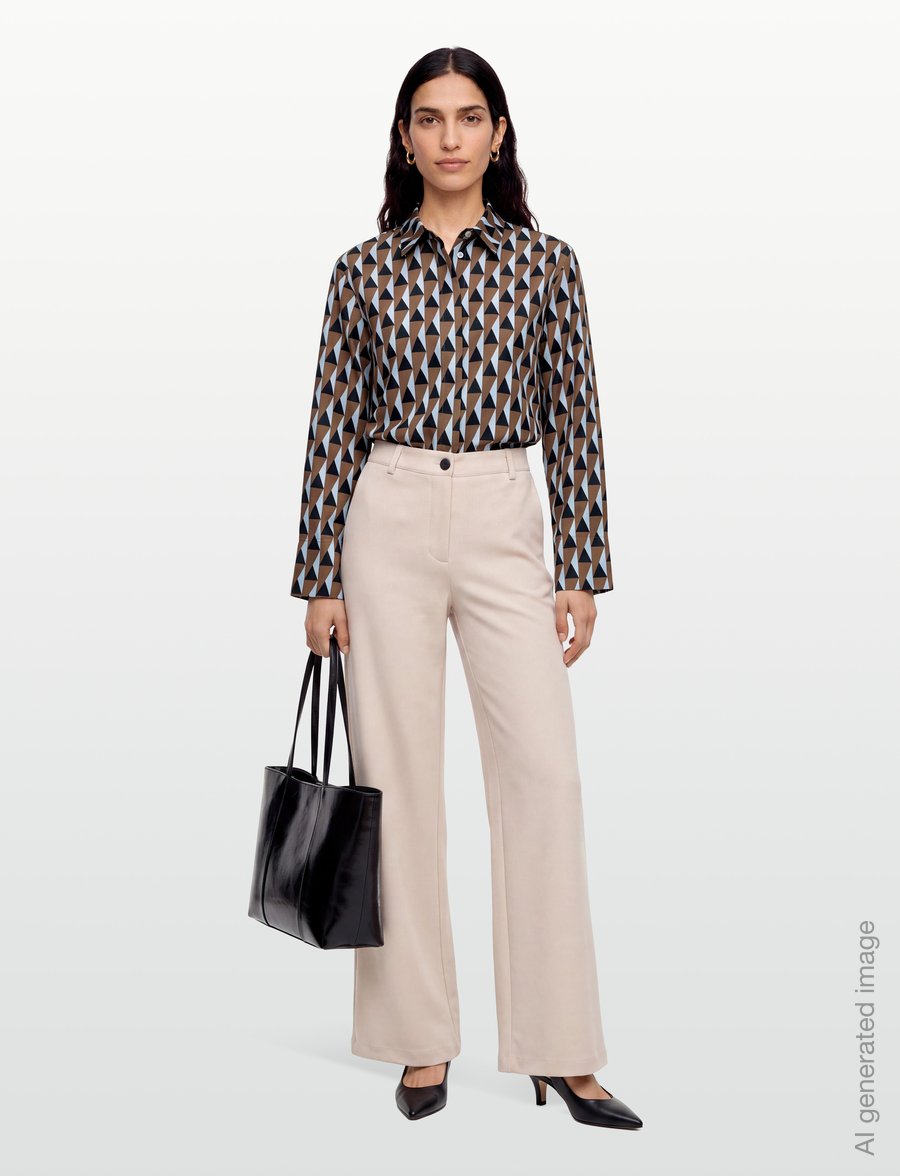 MM by Max Mara - MMLDISCO - langärmlige hemden - brown bronze geometric - 0