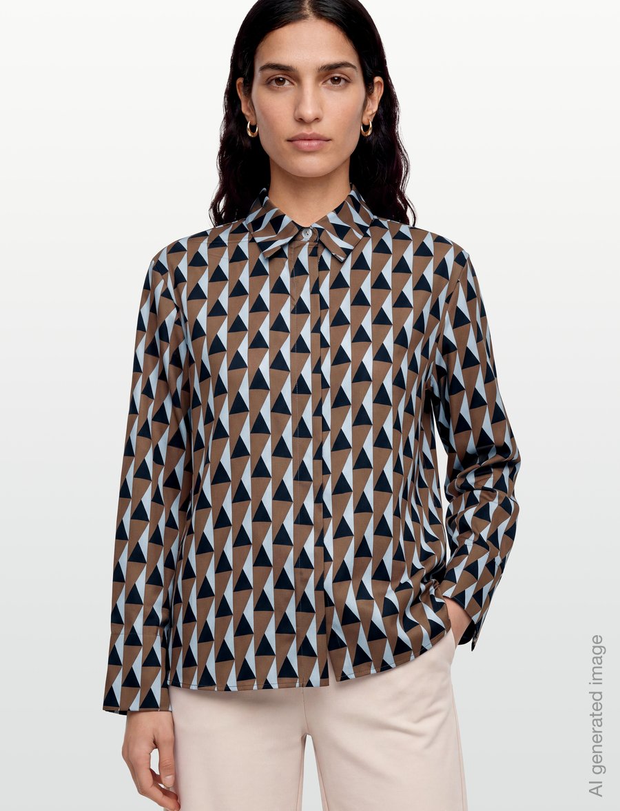MM by Max Mara - MMLDISCO - langärmlige hemden - brown bronze geometric - 3