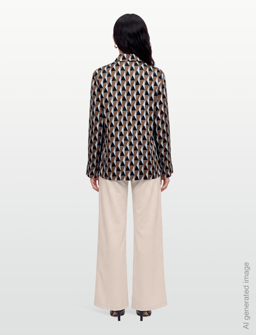 MM by Max Mara - MMLDISCO - langärmlige hemden - brown bronze geometric - 4