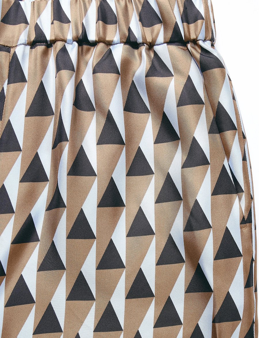 MM by Max Mara - MMLADATTI - hosen mit weitem bein - brown bronze geometric - 5