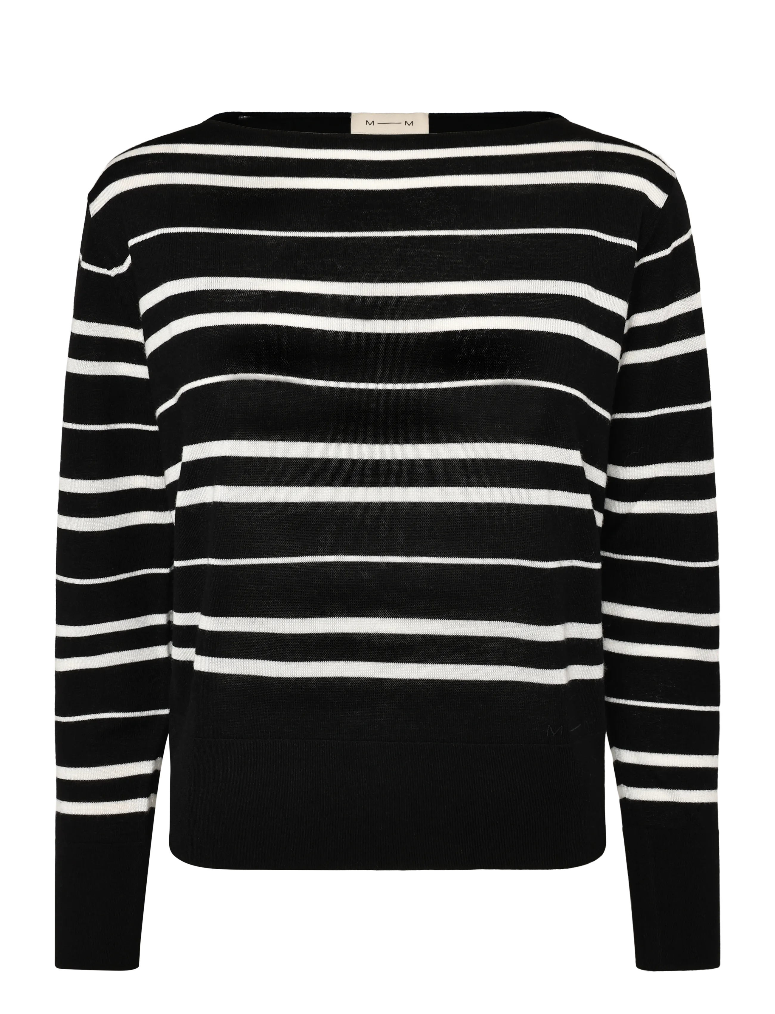 MM by Max Mara MMLBUTTERFLY - Striktrøjer - COFFEE WHITE STRIPED / black
