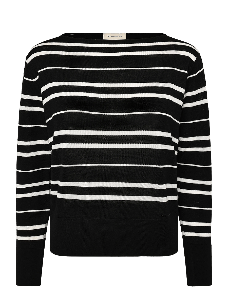 MM by Max Mara - MMLBUTTERFLY - striktrøjer - coffee white striped - 1