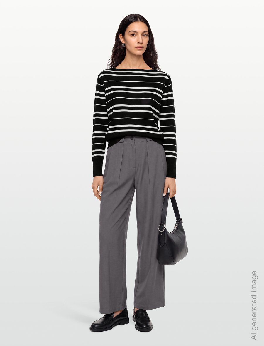 MM by Max Mara - MMLBUTTERFLY - striktrøjer - coffee white striped - 0