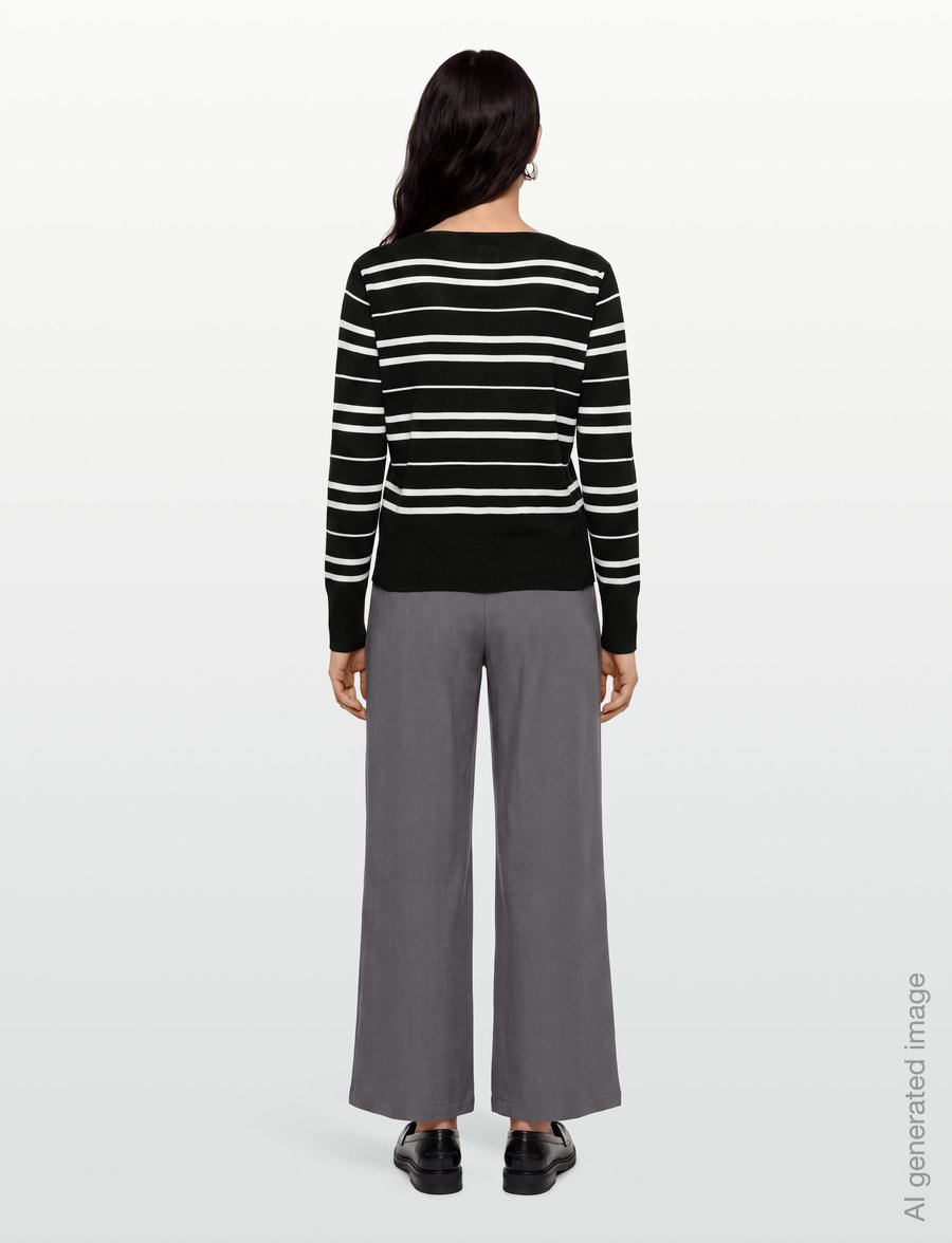 MM by Max Mara - MMLBUTTERFLY - striktrøjer - coffee white striped - 4