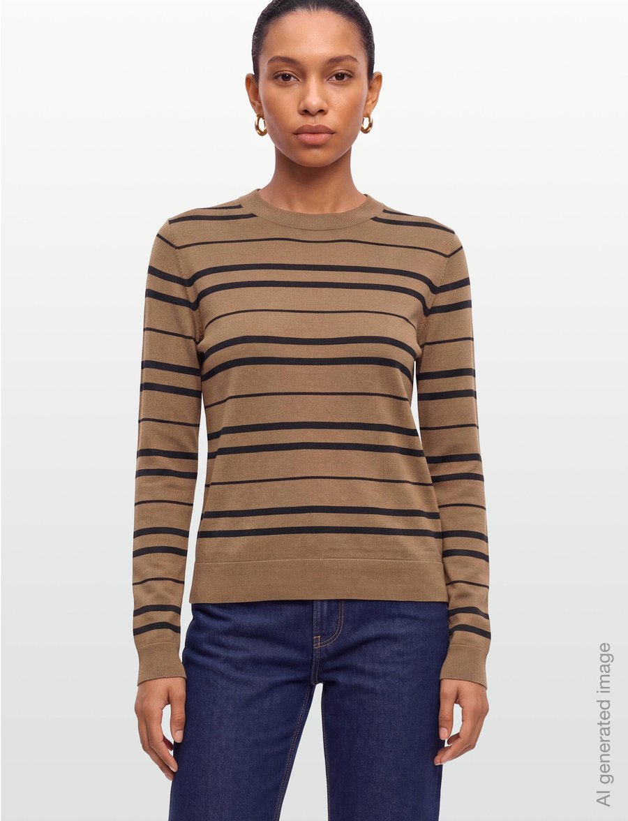 M-M by Max Mara - MMLTEMPO - jumpers - hazelnut brown black striped - 3