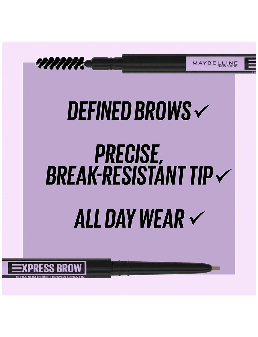 Maybelline - Maybelline New York Brow Ultra Slim Pencil 07 Black 4,22 g - silmad ja kulmud - 07 black - 2