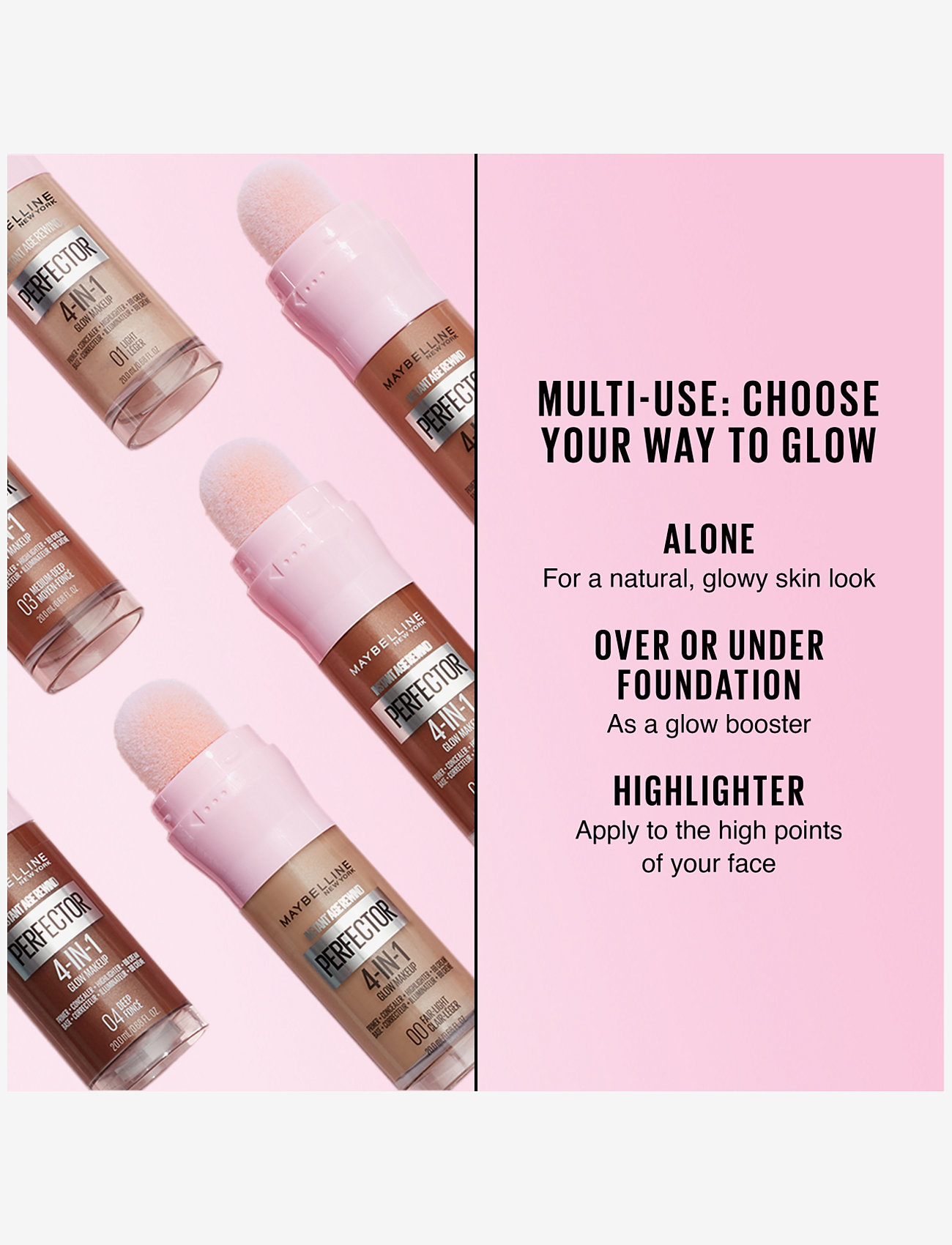 Maybelline - Maybelline New York Instant Perfector Multi-Use Glow Liquid Makeup 00 Fair Light 20ml - makeup - fair light - 3