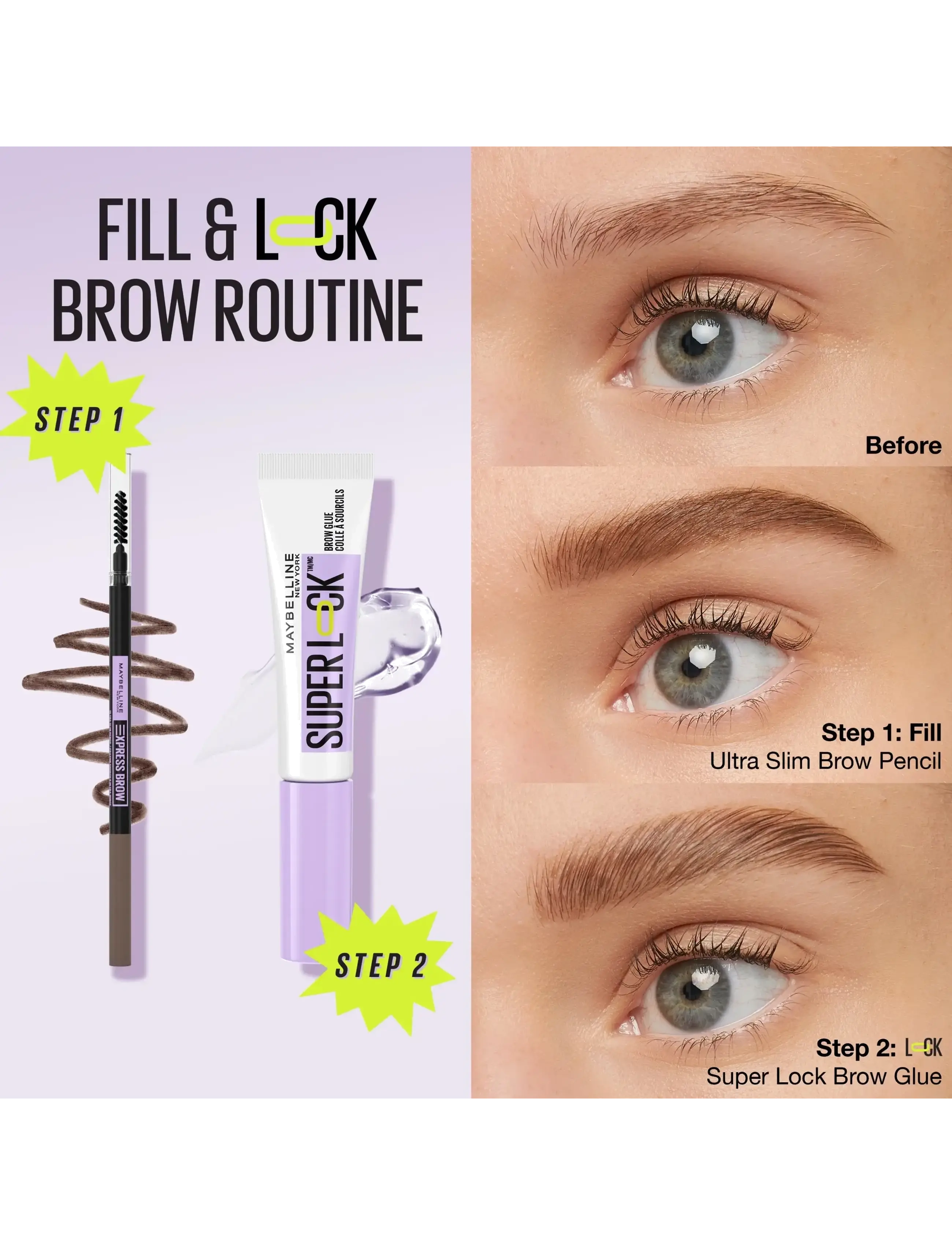 Maybelline Superlock Brow Glue 8 g ögonbryn dam – bild 8