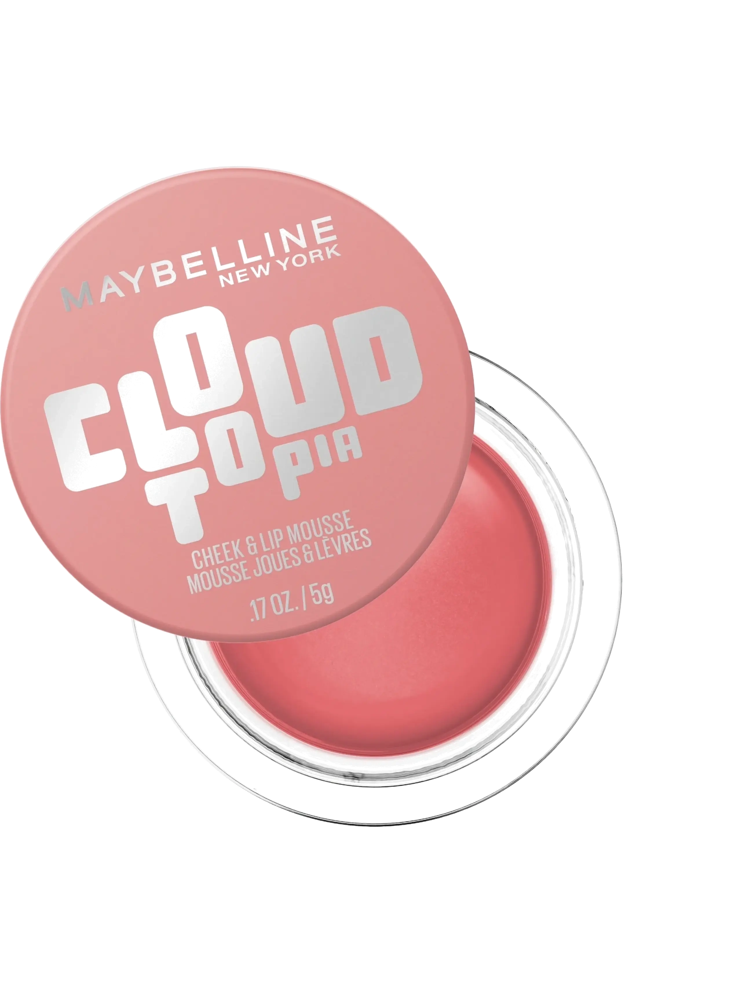 Maybelline New York Cloudtopia Cheek & Lip Mousse, Læbefarve & Cheek Tint, Koral, Str: 5 G