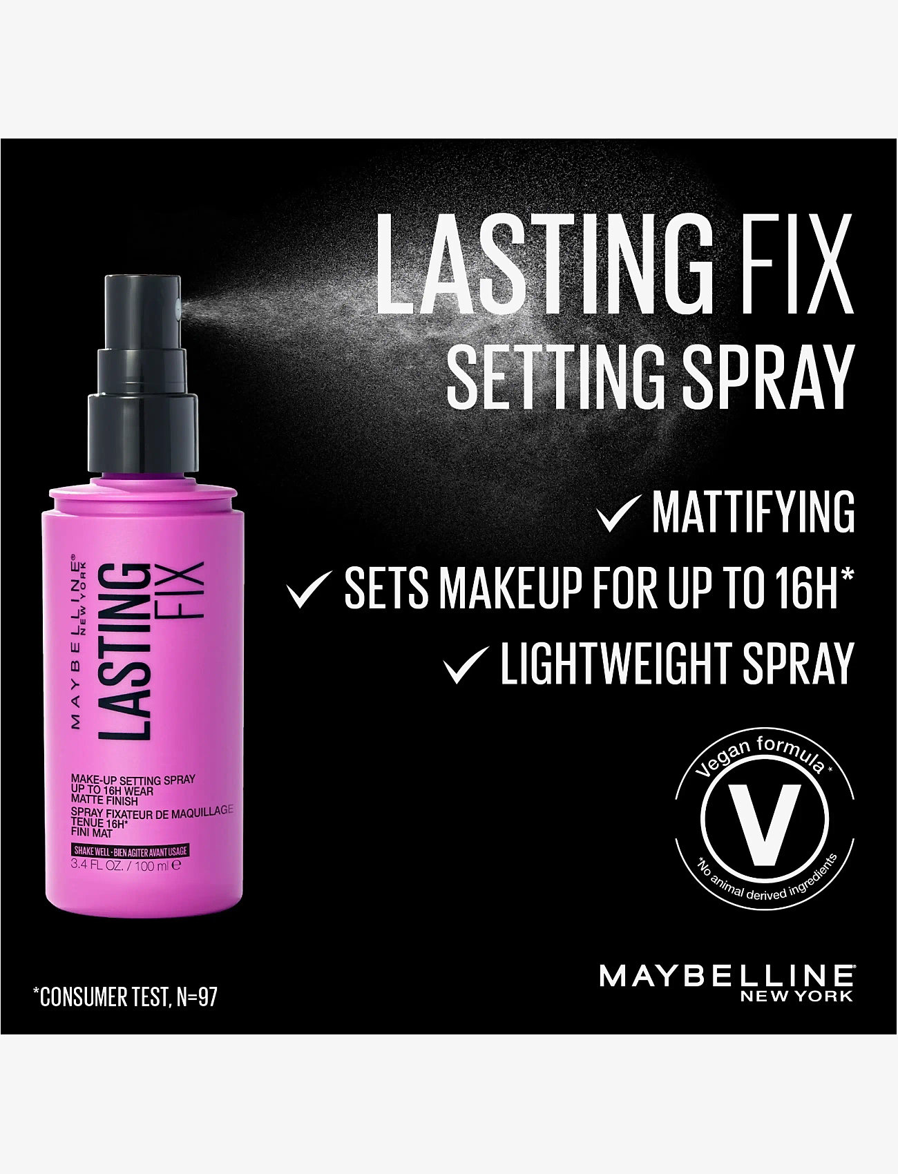 Maybelline - Maybelline Lasting Fix  Makeup Setting Spray 100 Lasting Fix - smink - transparent - 2