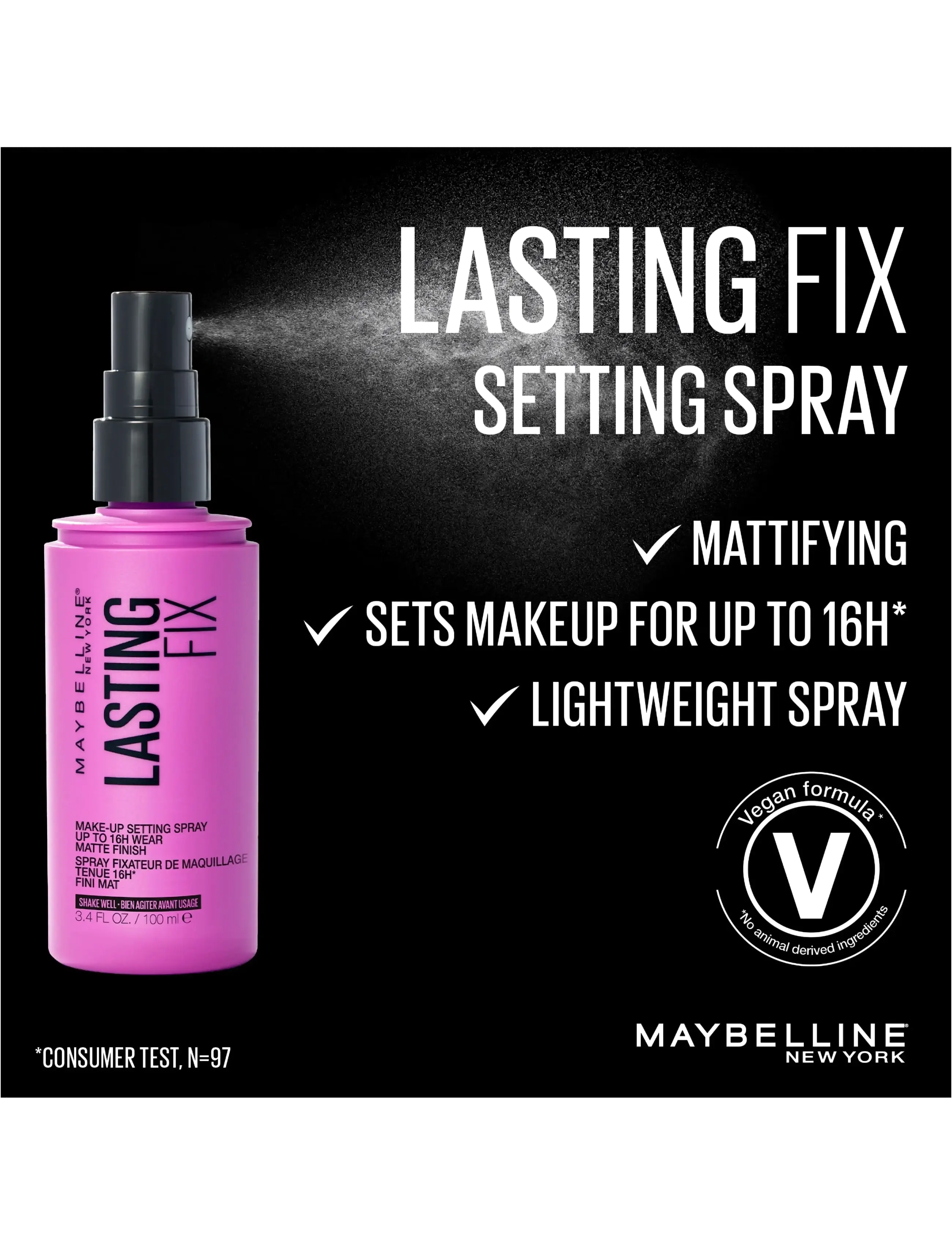 Maybelline - Maybelline Lasting Fix  Makeup Setting Spray 100 Lasting Fix - smink - transparent - 2