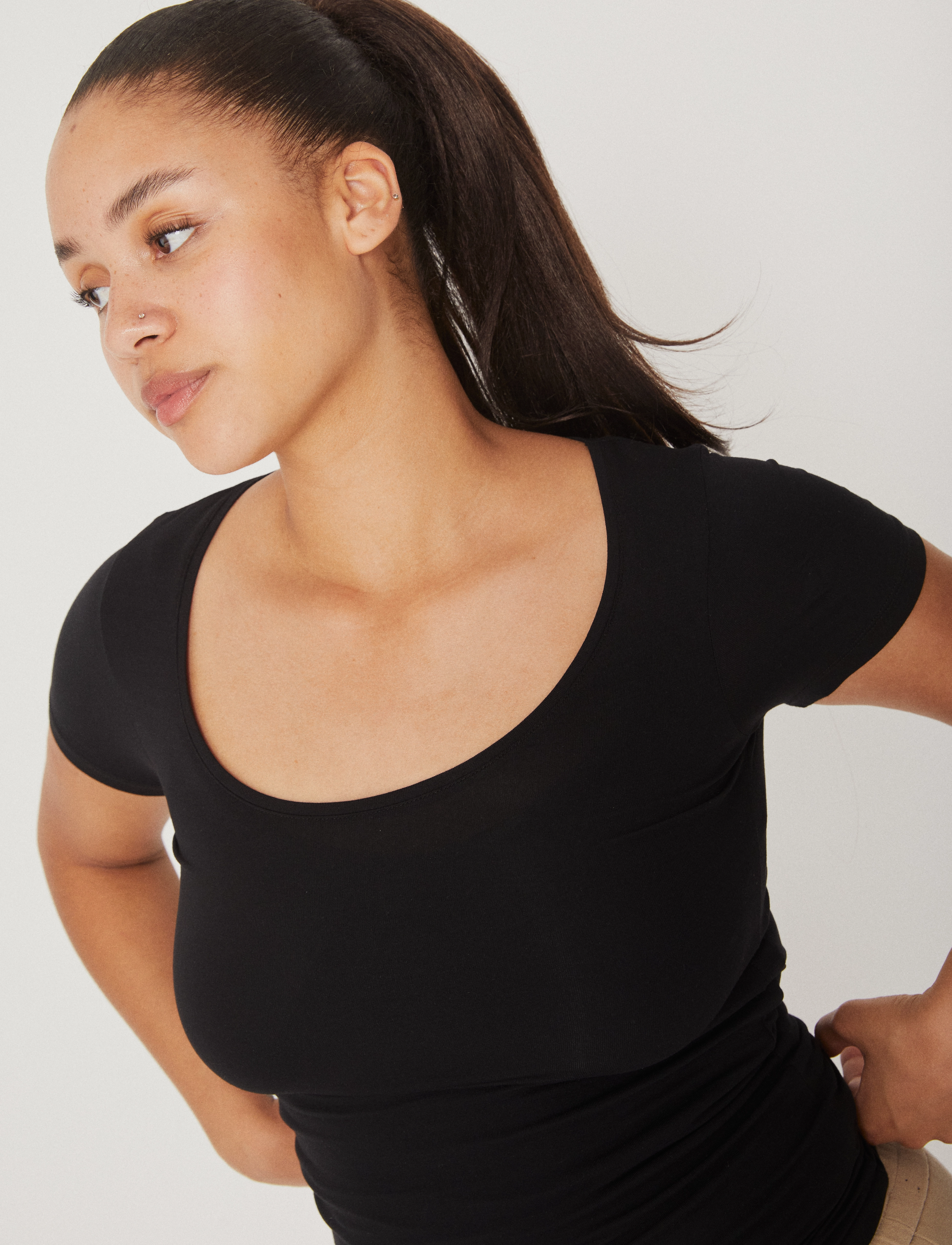 mbyM Siliana, M, Black, T-Shirts & Toppe > Kortærmede, Dame